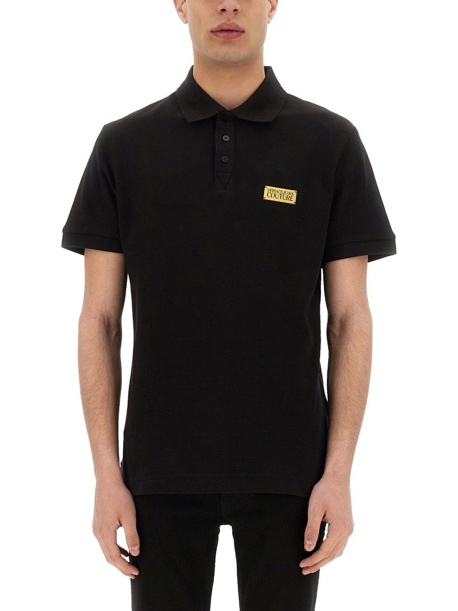 Versace Jeans Couture POLO SHIRT WITH LOGO PLAQUE