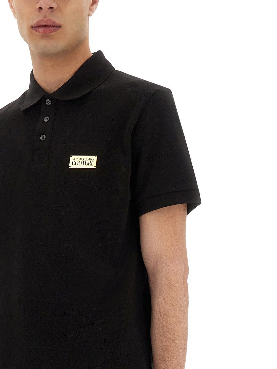Versace Jeans Couture POLO SHIRT WITH LOGO PLAQUE