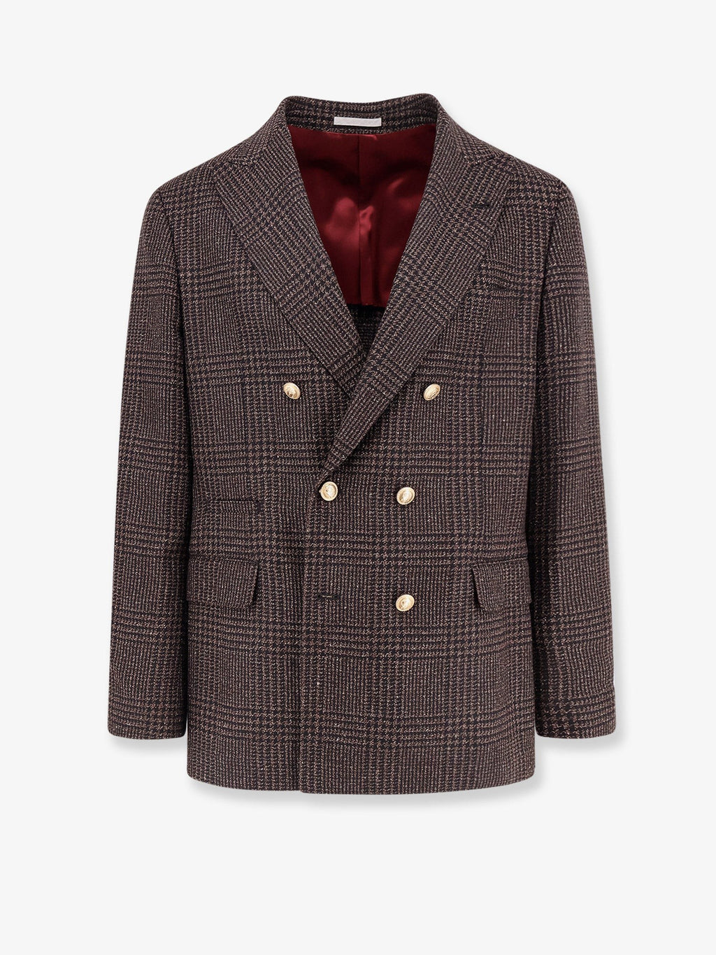 Brunello Cucinelli Blazer de mistura de lã Príncipe de Gales