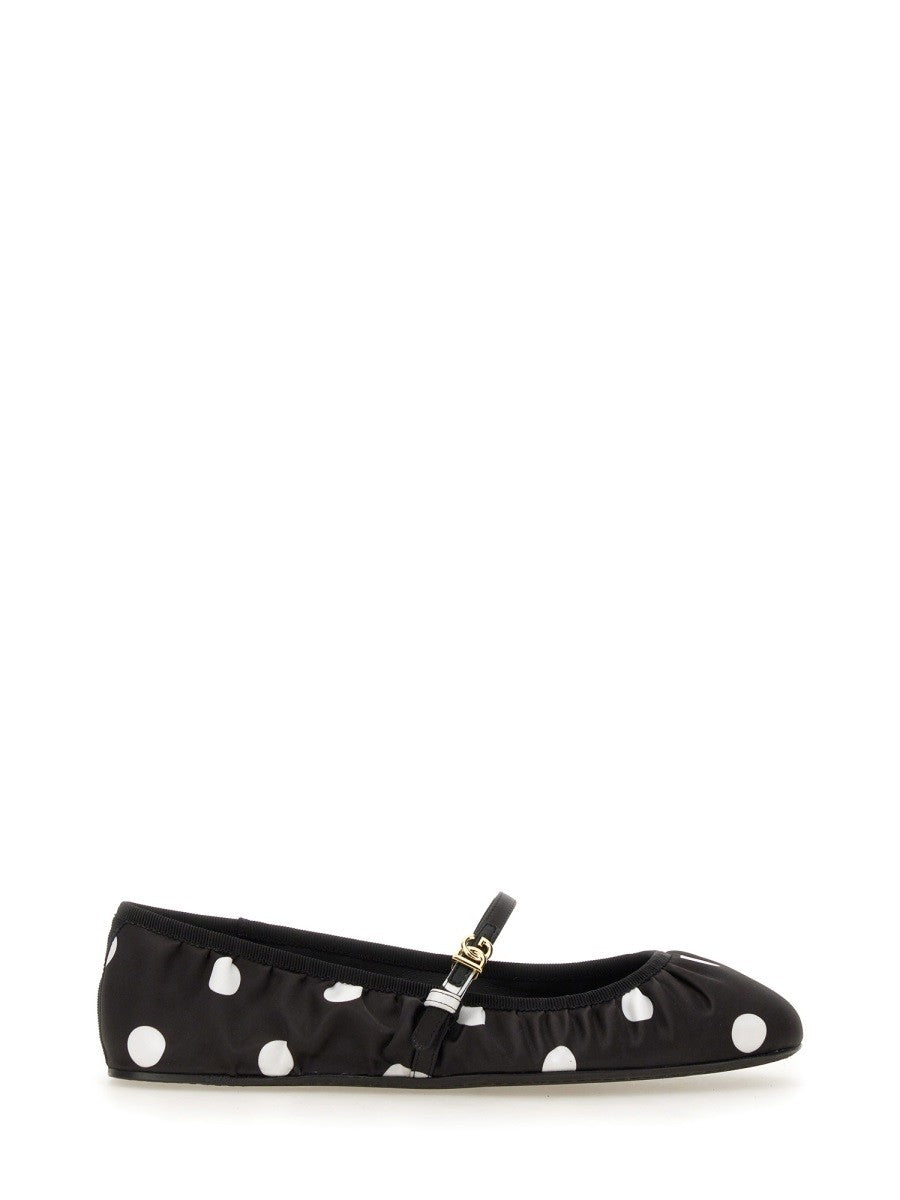 Dolce & Gabbana DRUKOWANE SATYNOWE BALERINY