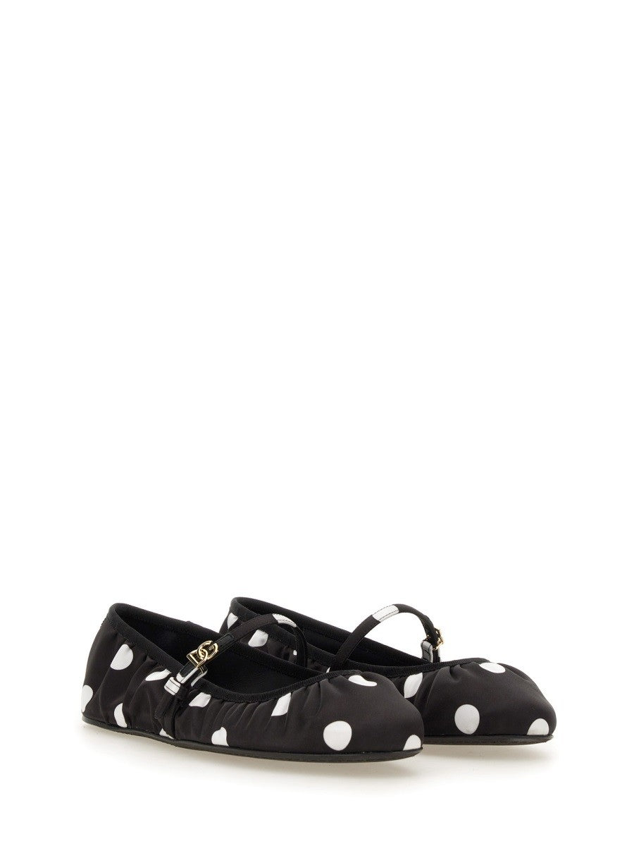 Dolce & Gabbana DRUKOWANE SATYNOWE BALERINY