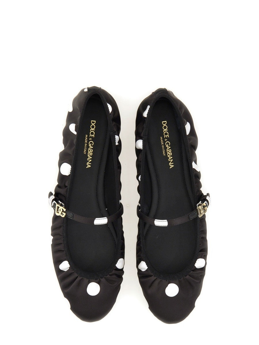 Dolce & Gabbana DRUKOWANE SATYNOWE BALERINY