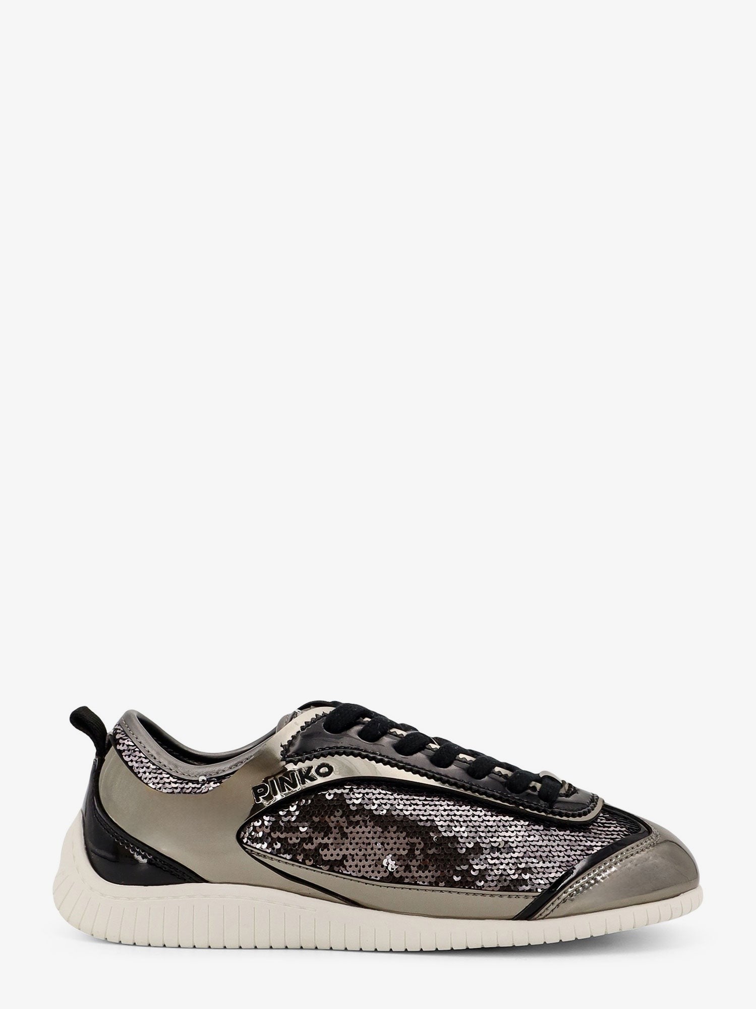 Pinko Reby 10 mirror fabric sneakers with sequins