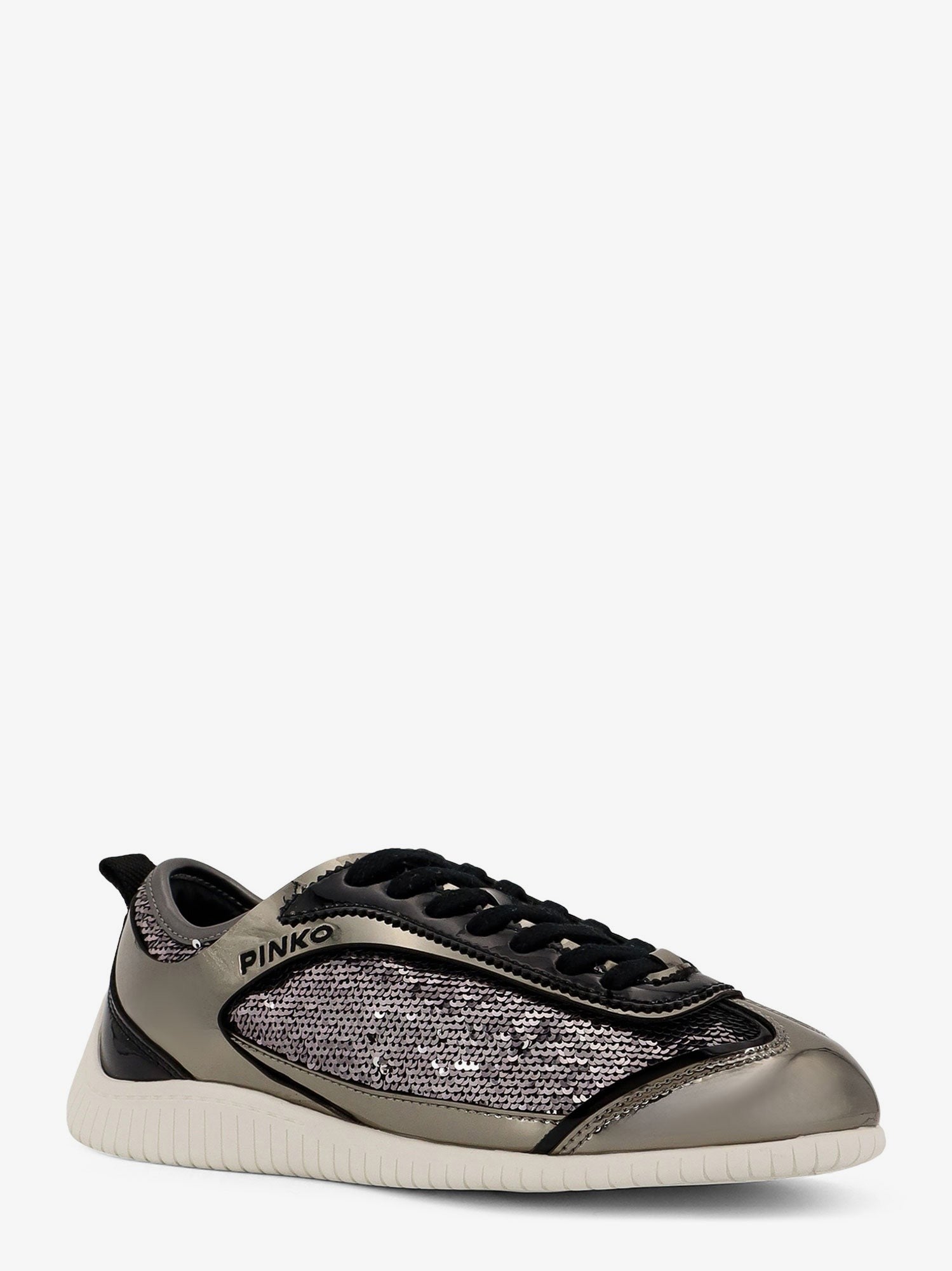 Pinko Reby 10 mirror fabric sneakers with sequins
