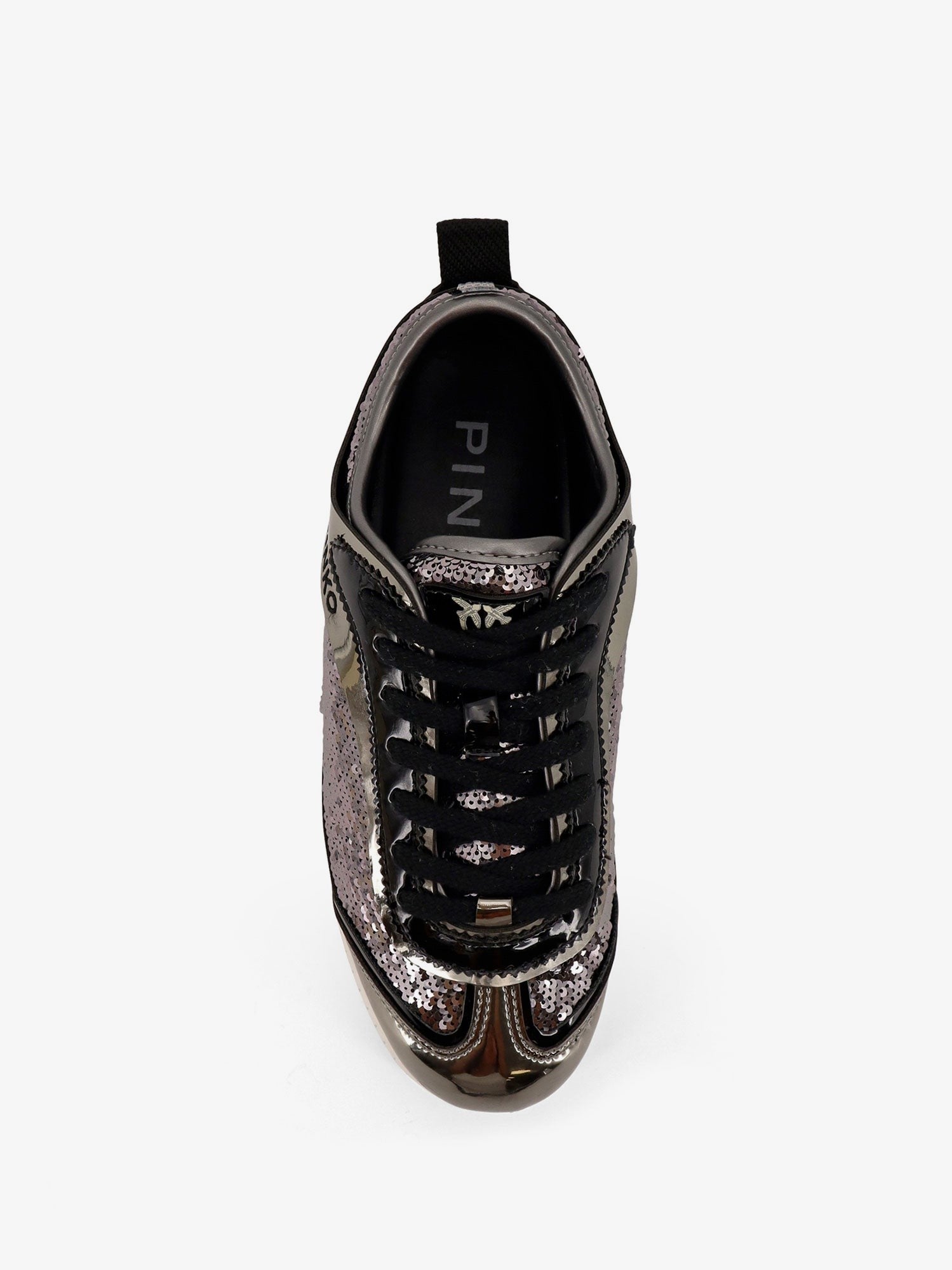 Pinko Reby 10 mirror fabric sneakers with sequins