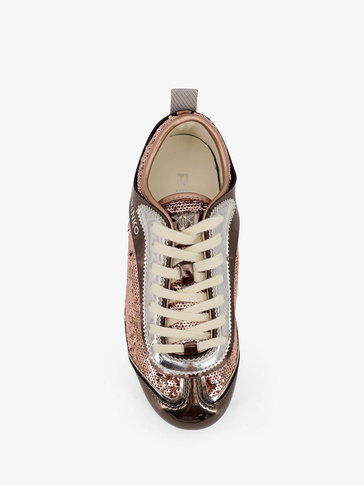 Pinko Reby 10 mirror fabric sneakers with sequins