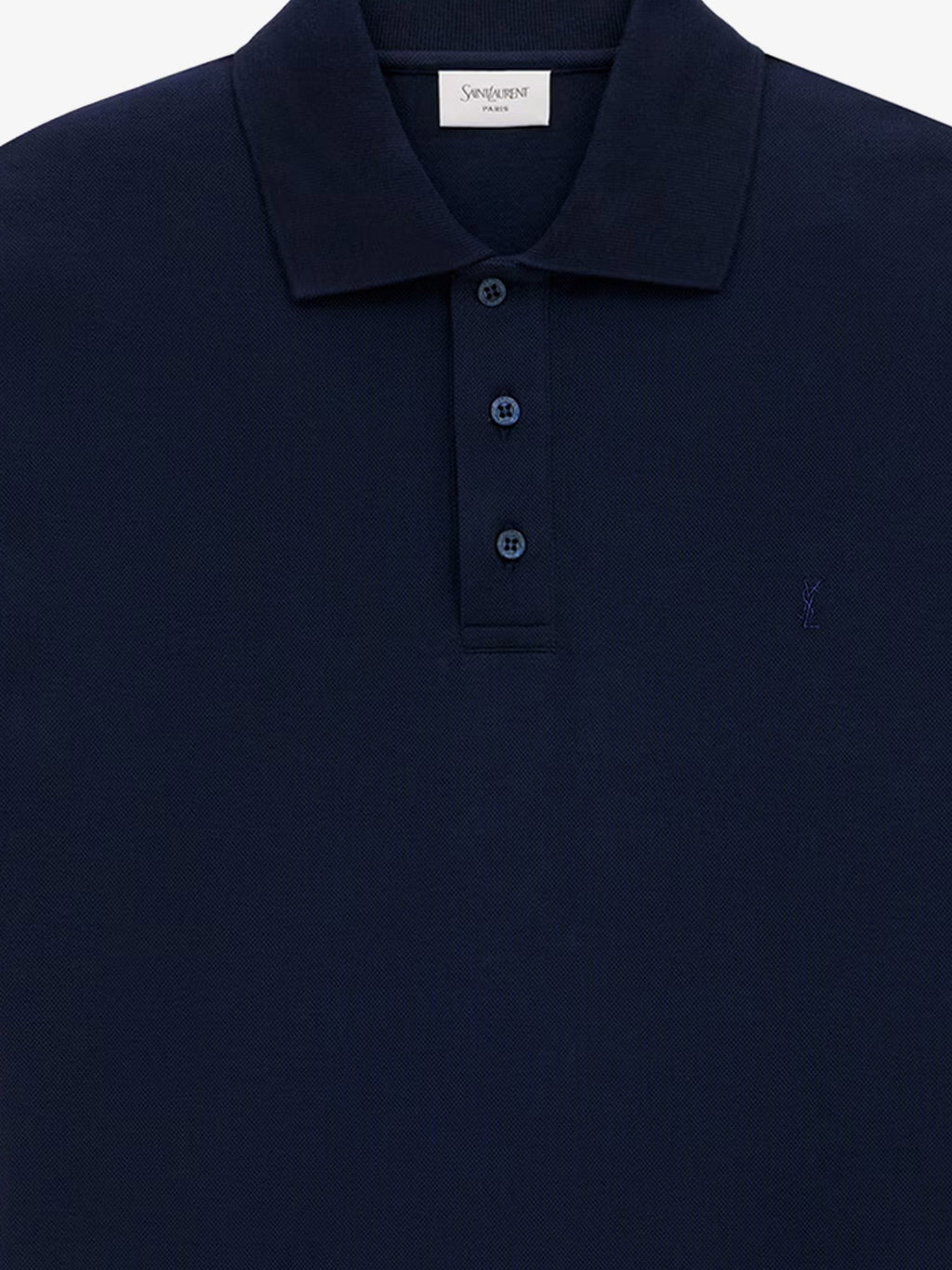 Saint Laurent Recycled material polo shirt with Cassandre embroidery
