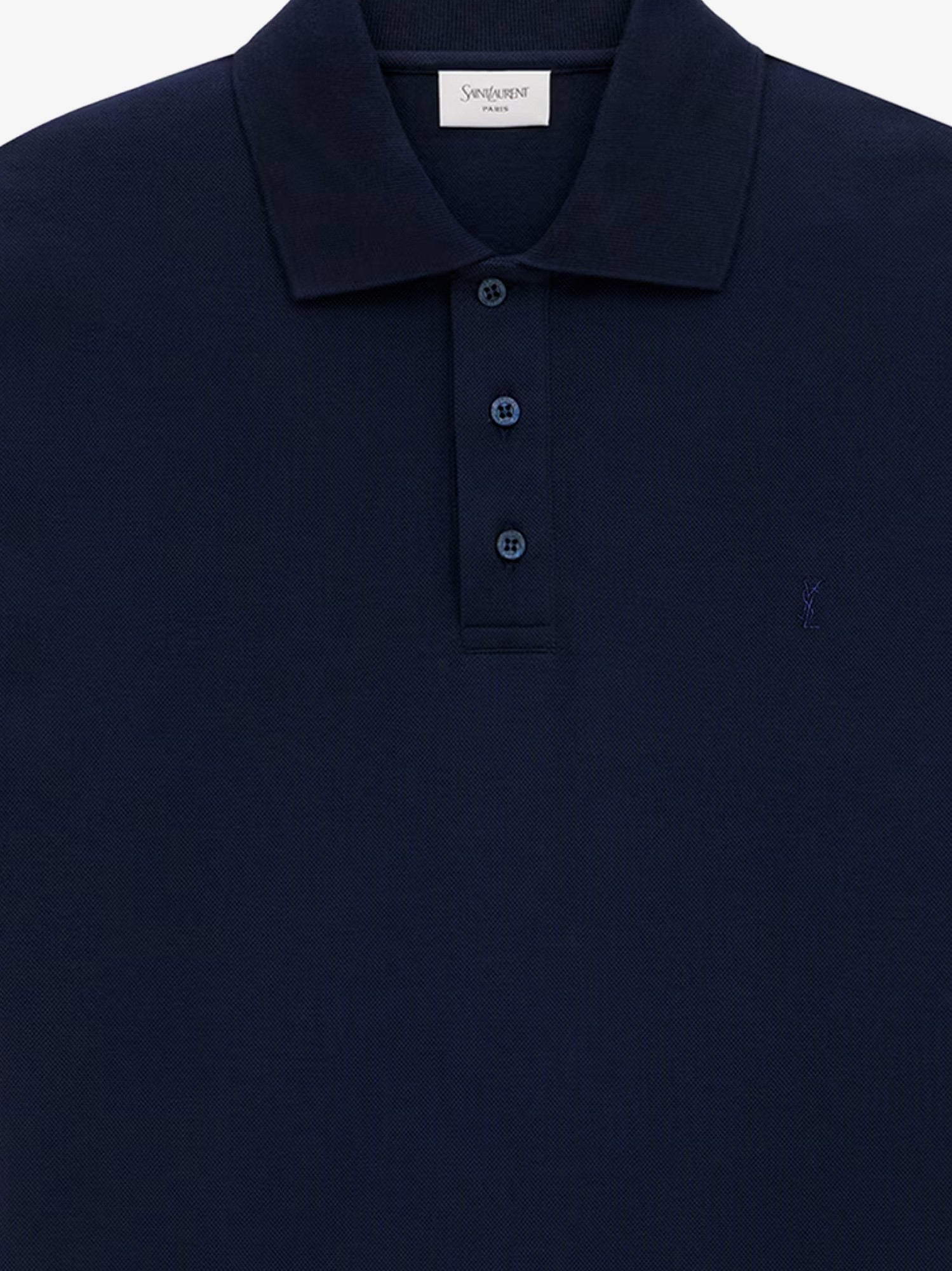 Saint Laurent Recycled material polo shirt with Cassandre embroidery