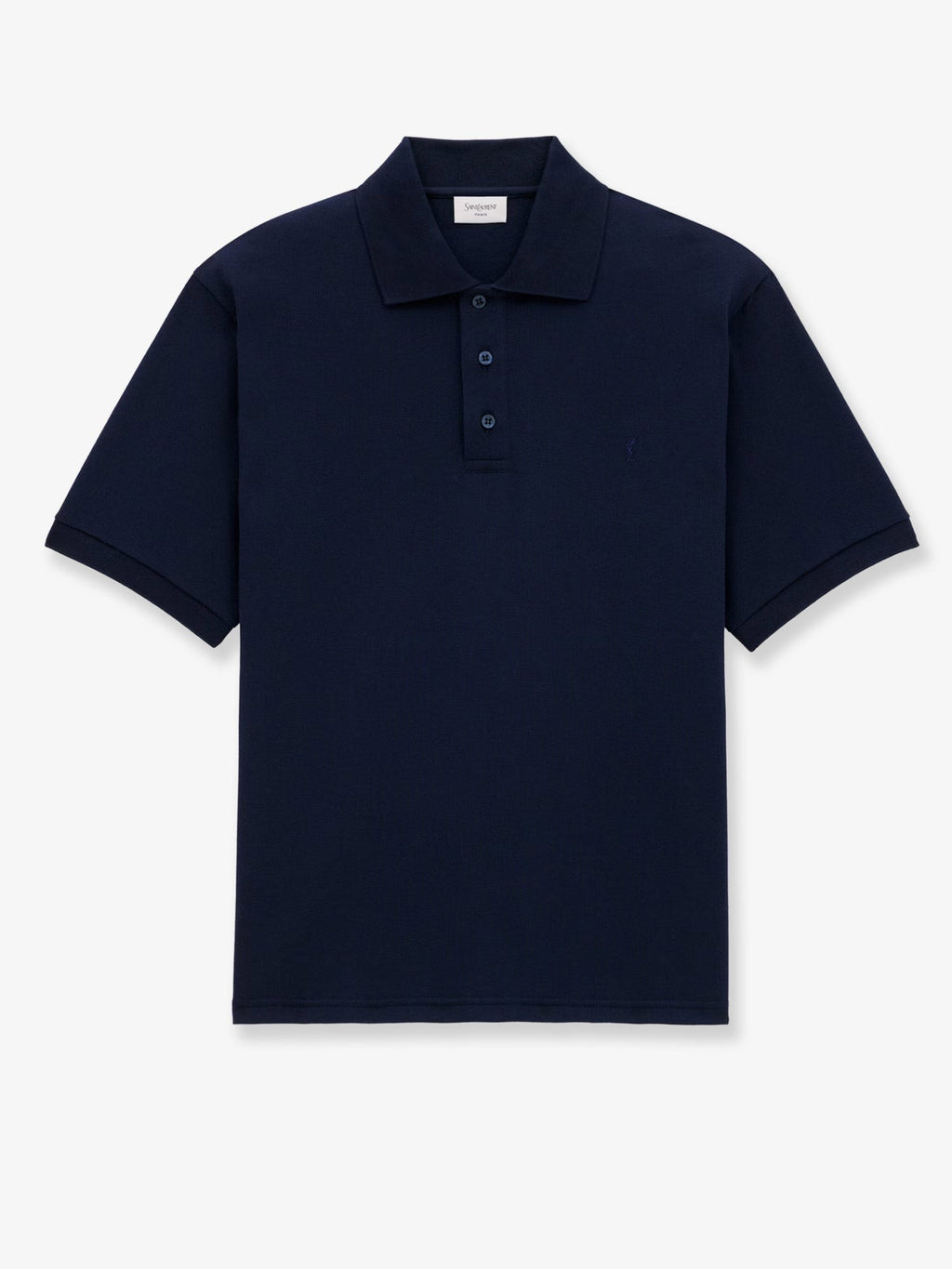 Saint Laurent Recycled material polo shirt with Cassandre embroidery