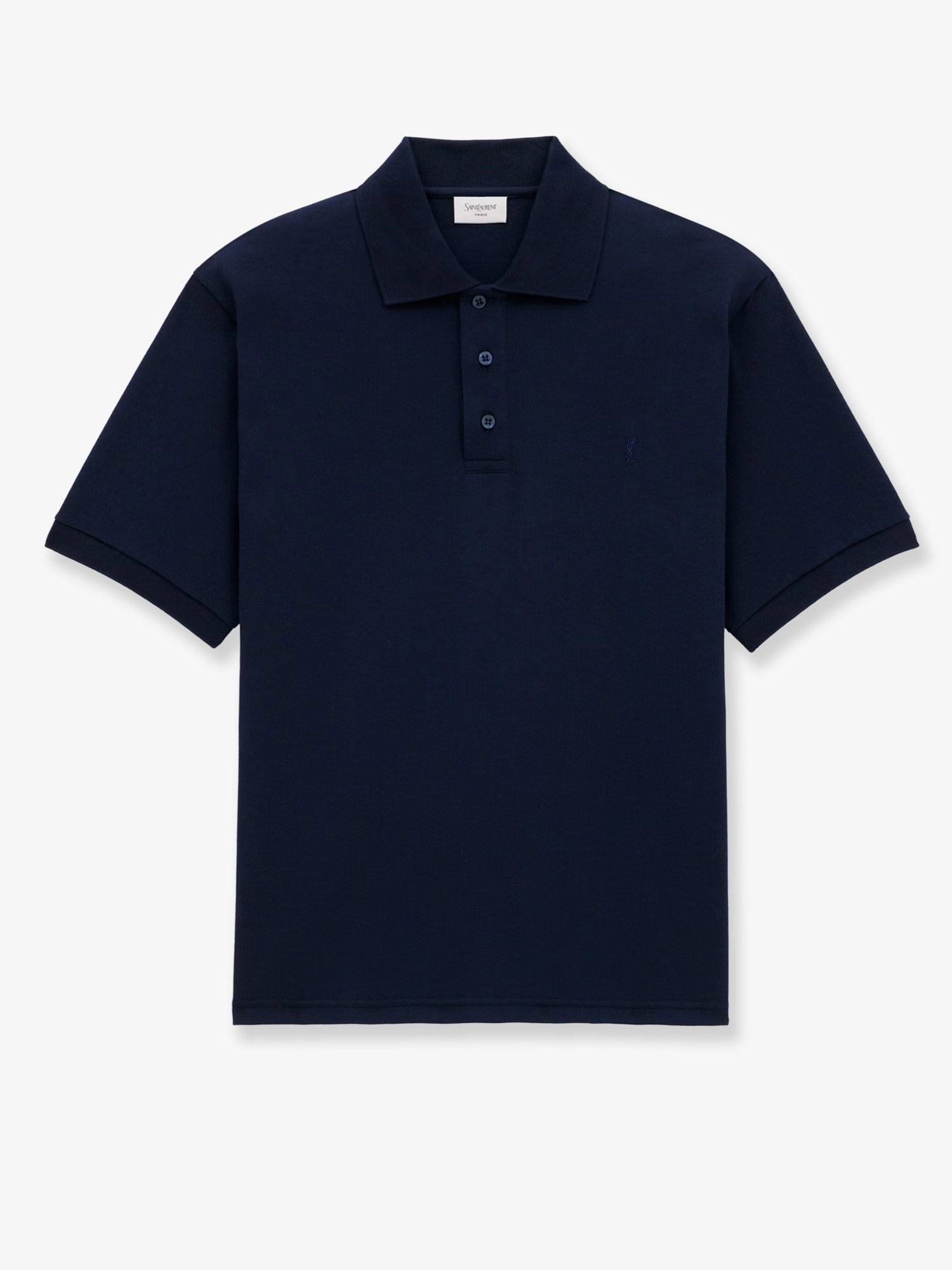 Saint Laurent Recycled material polo shirt with Cassandre embroidery