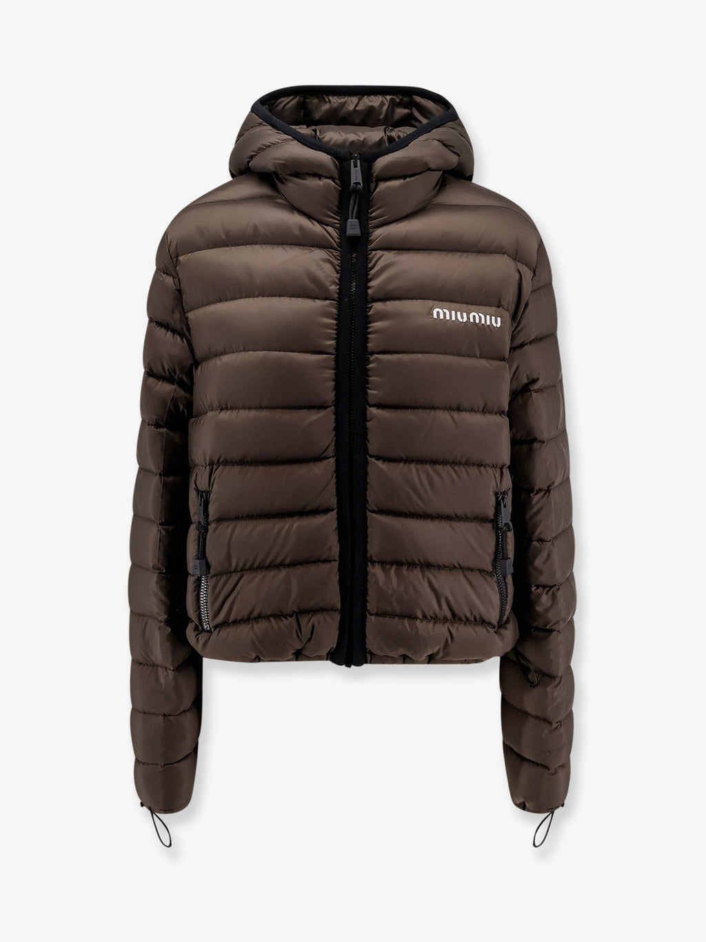 Miu Miu Recycled polyester hooded down jacket