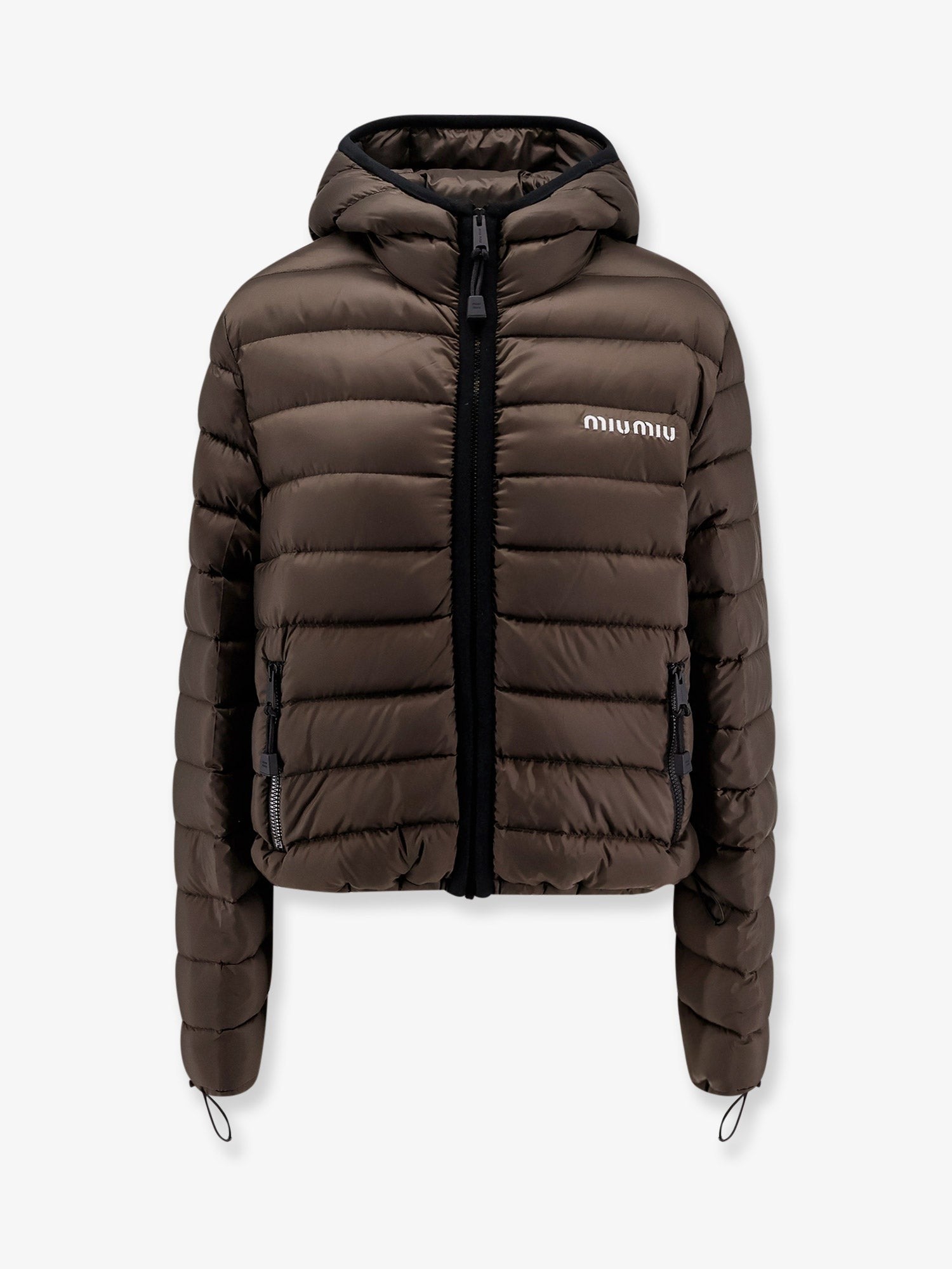 Miu Miu Recycled polyester hooded down jacket