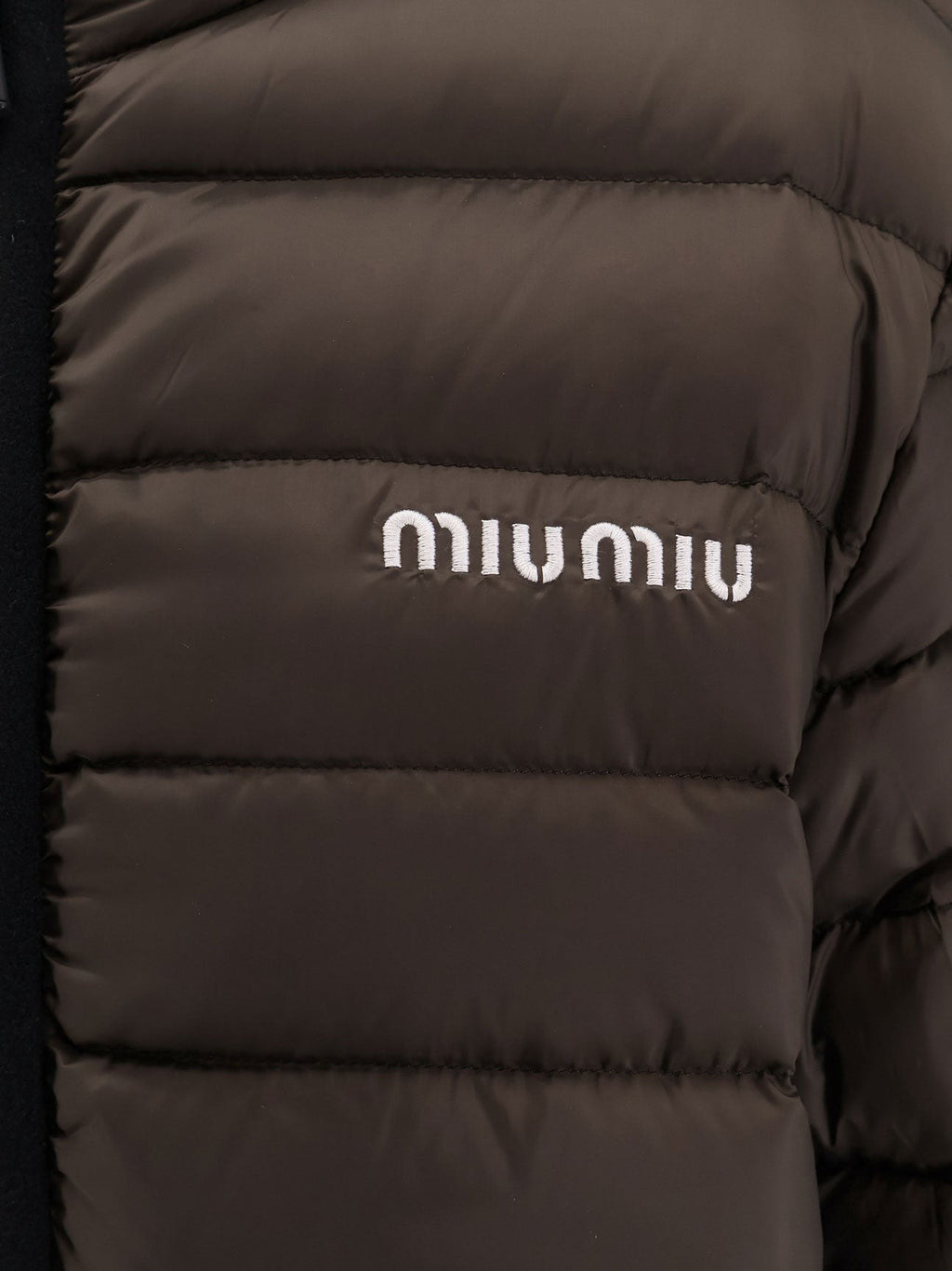Miu Miu Recycled polyester hooded down jacket