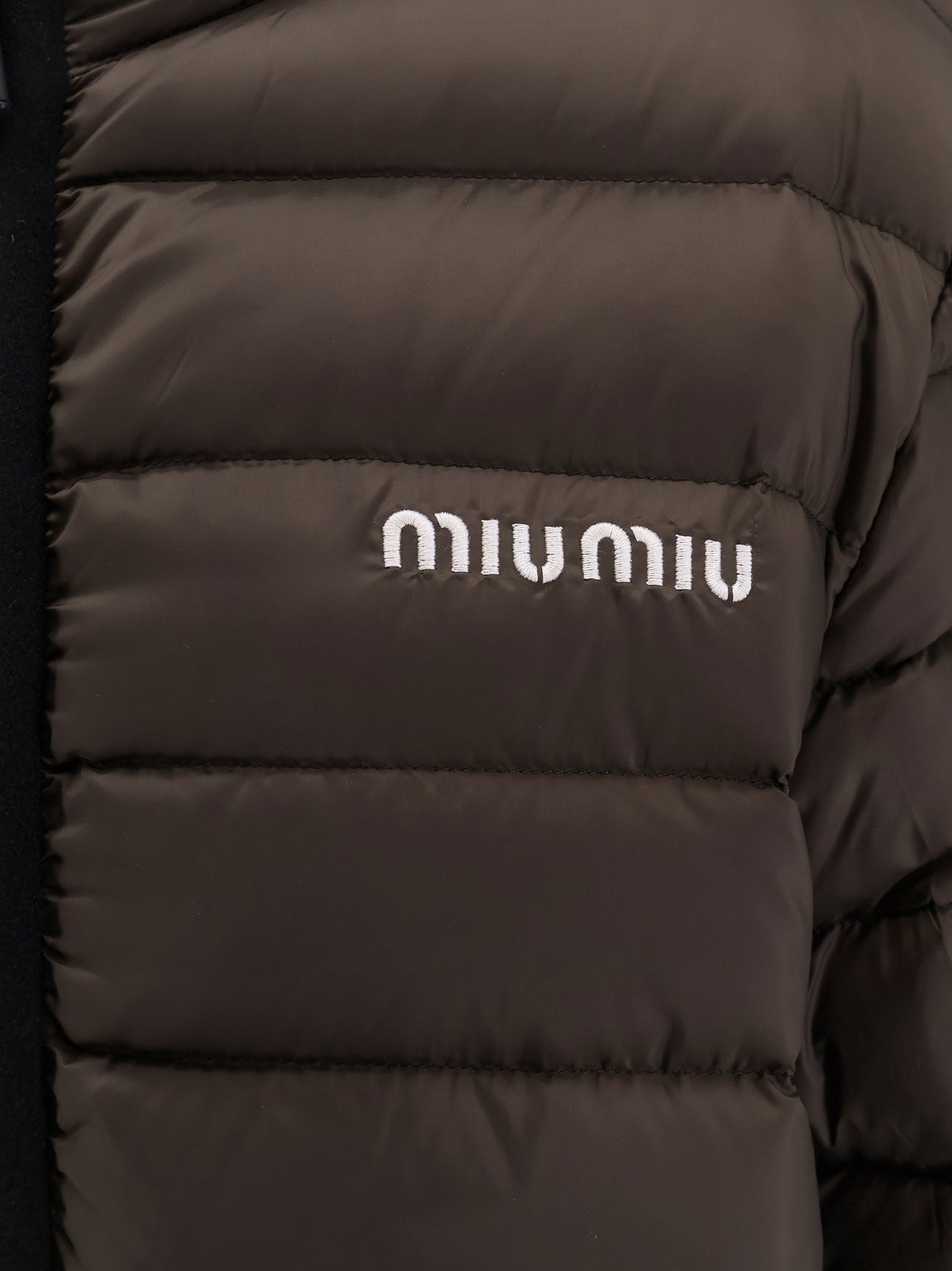 Miu Miu Recycled polyester hooded down jacket