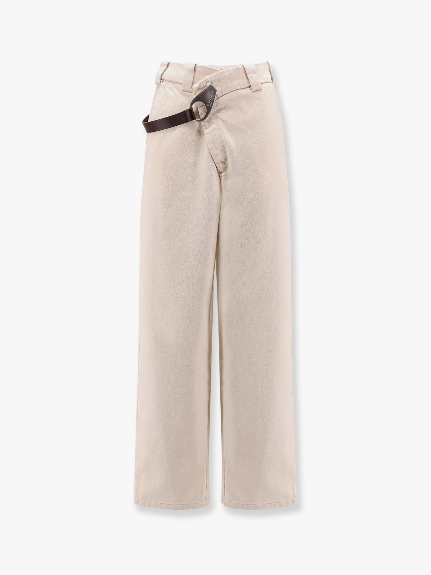 Pinko Reimagine by Pinko X Patrick McDowell cotton trousers with crossover and belt