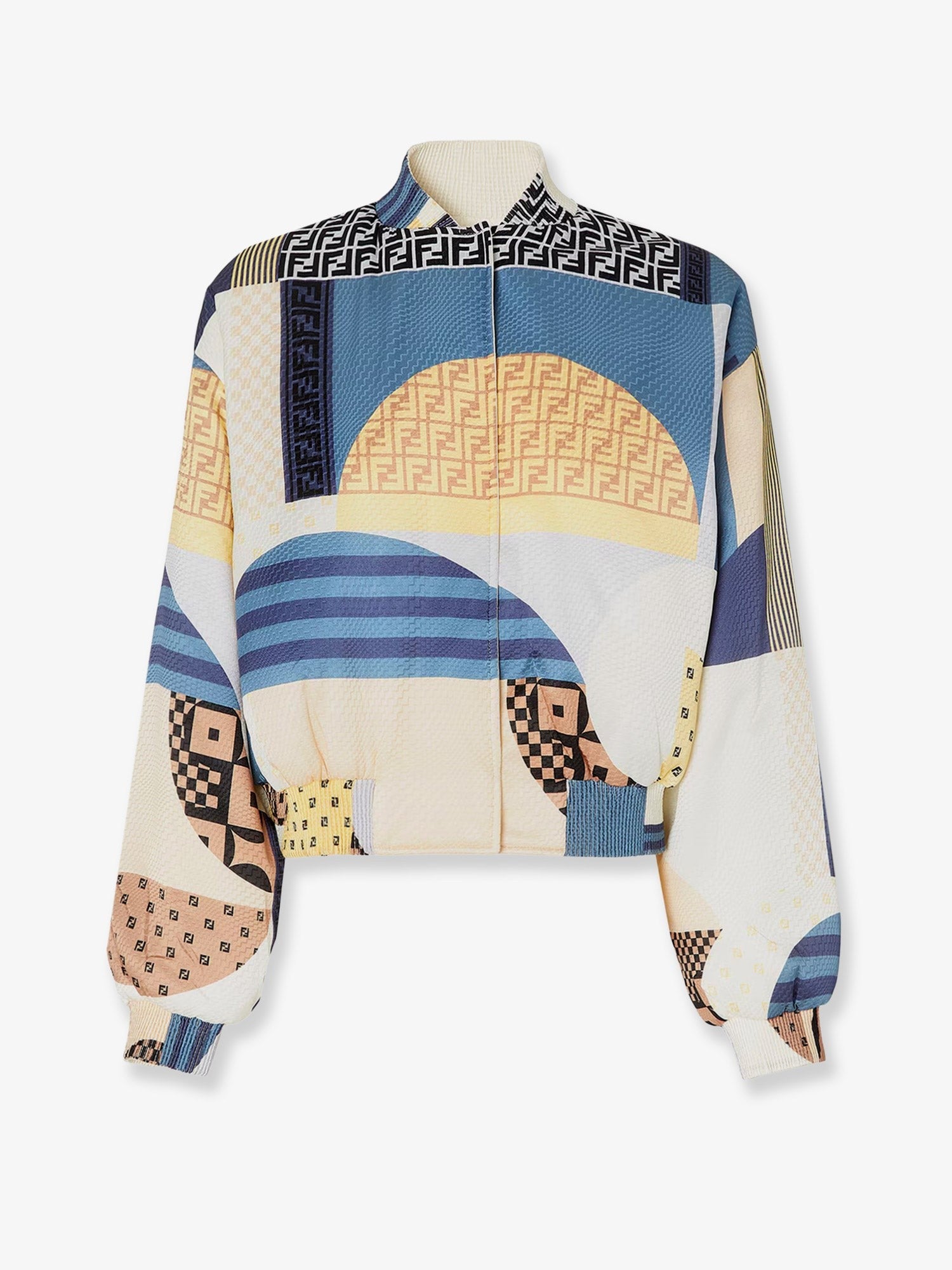 Fendi Αναστρέψιμο μεταξωτό bomber patchwork