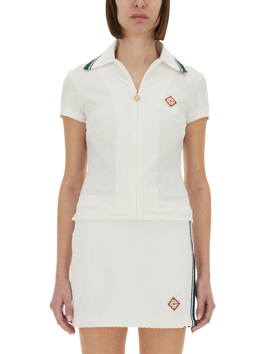 Casablanca KOŠILE S ŽEBROVANÝM LÍMCEM