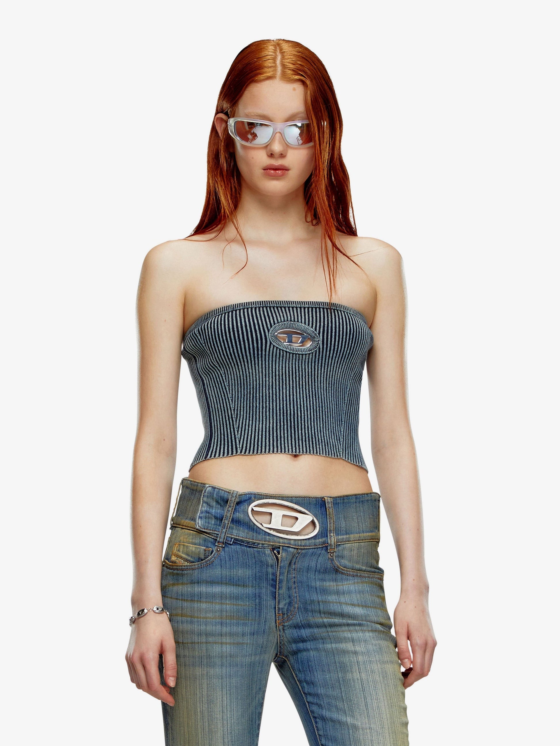 Diesel Žebrovaný bavlněný top