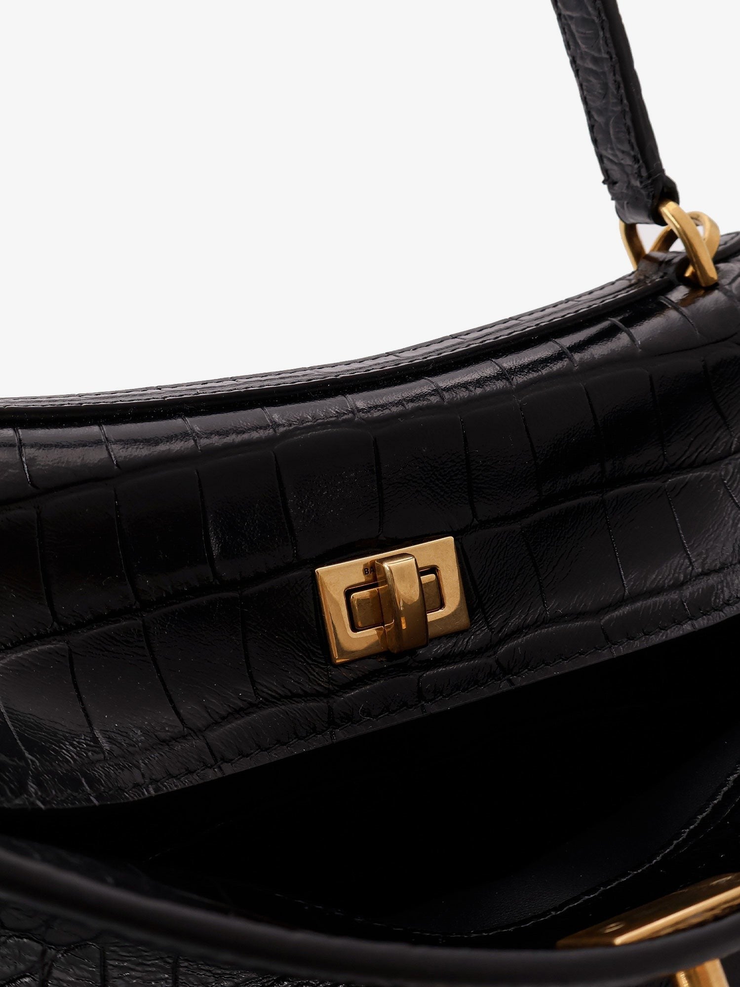Balenciaga Rodeo skulderbag i skinn med krokodilleeffekt