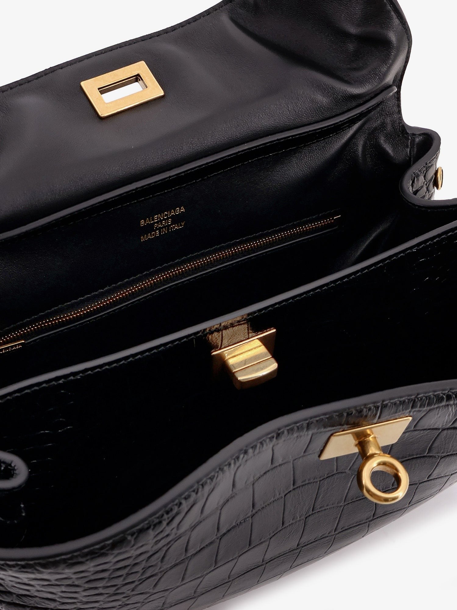 Balenciaga Rodeo skulderbag i skinn med krokodilleeffekt