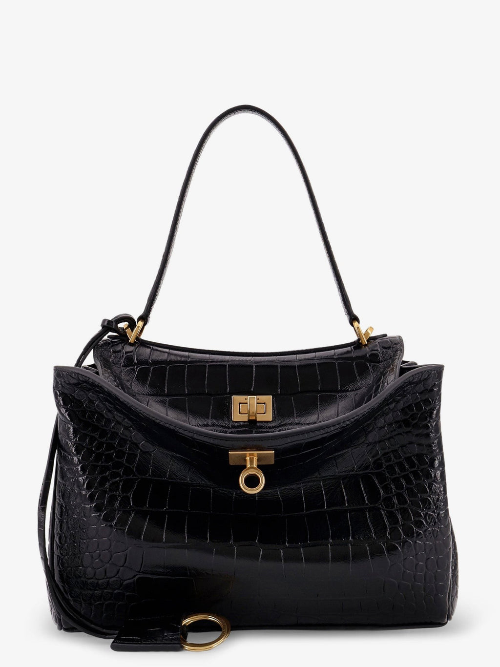 Balenciaga Rodeo skulderbag i skinn med krokodilleeffekt
