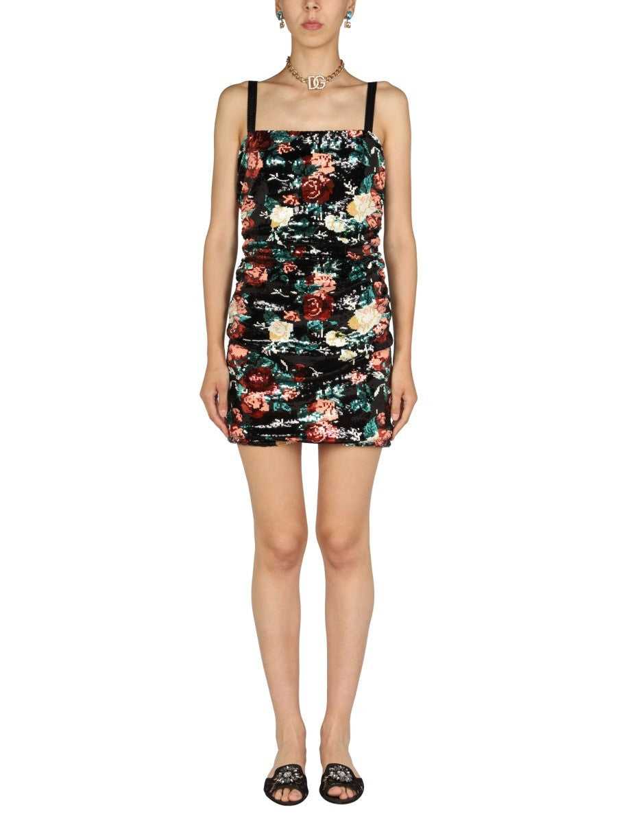 Dolce & Gabbana ΚΟΝΤΟ ΦΟΡΕΜΑ ΜΕ ΚΕΝΤΗΜΑ ΤΡΙΑΝΤΑΦΥΛΛΟ