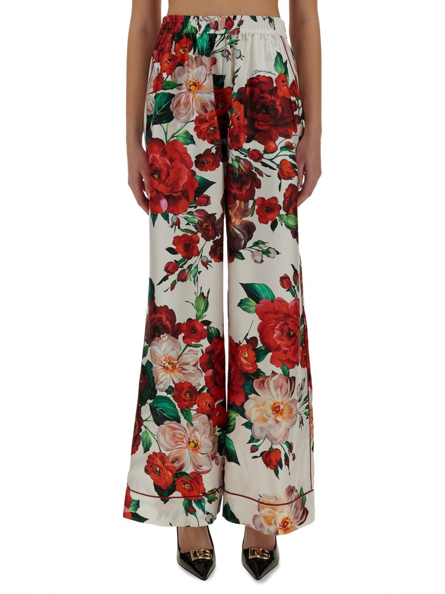 Dolce & Gabbana PYJAMAHOSEN MIT ROSENPRINT