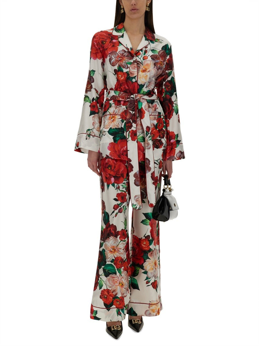 Dolce & Gabbana PYJAMAHOSEN MIT ROSENPRINT