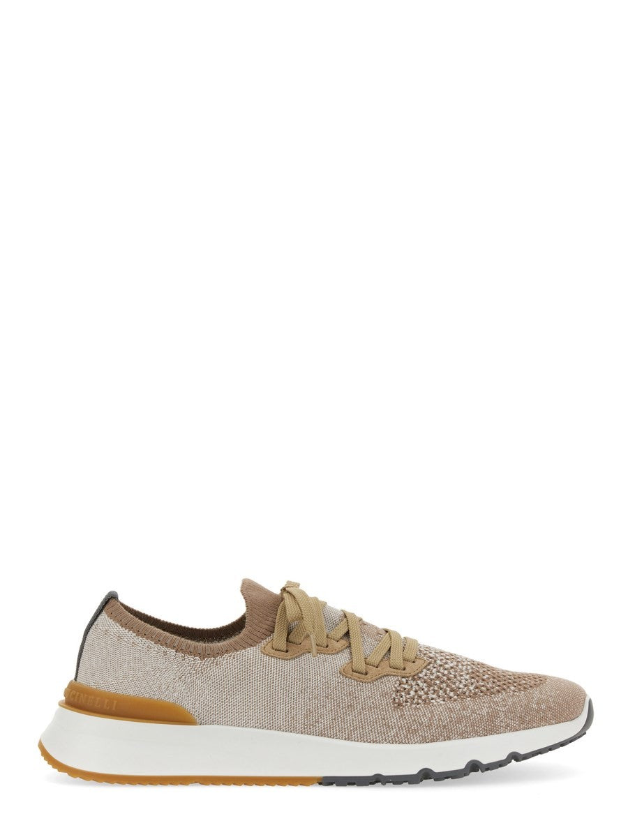 Brunello Cucinelli RUNNES IN COTTON CHINÉ KNIT