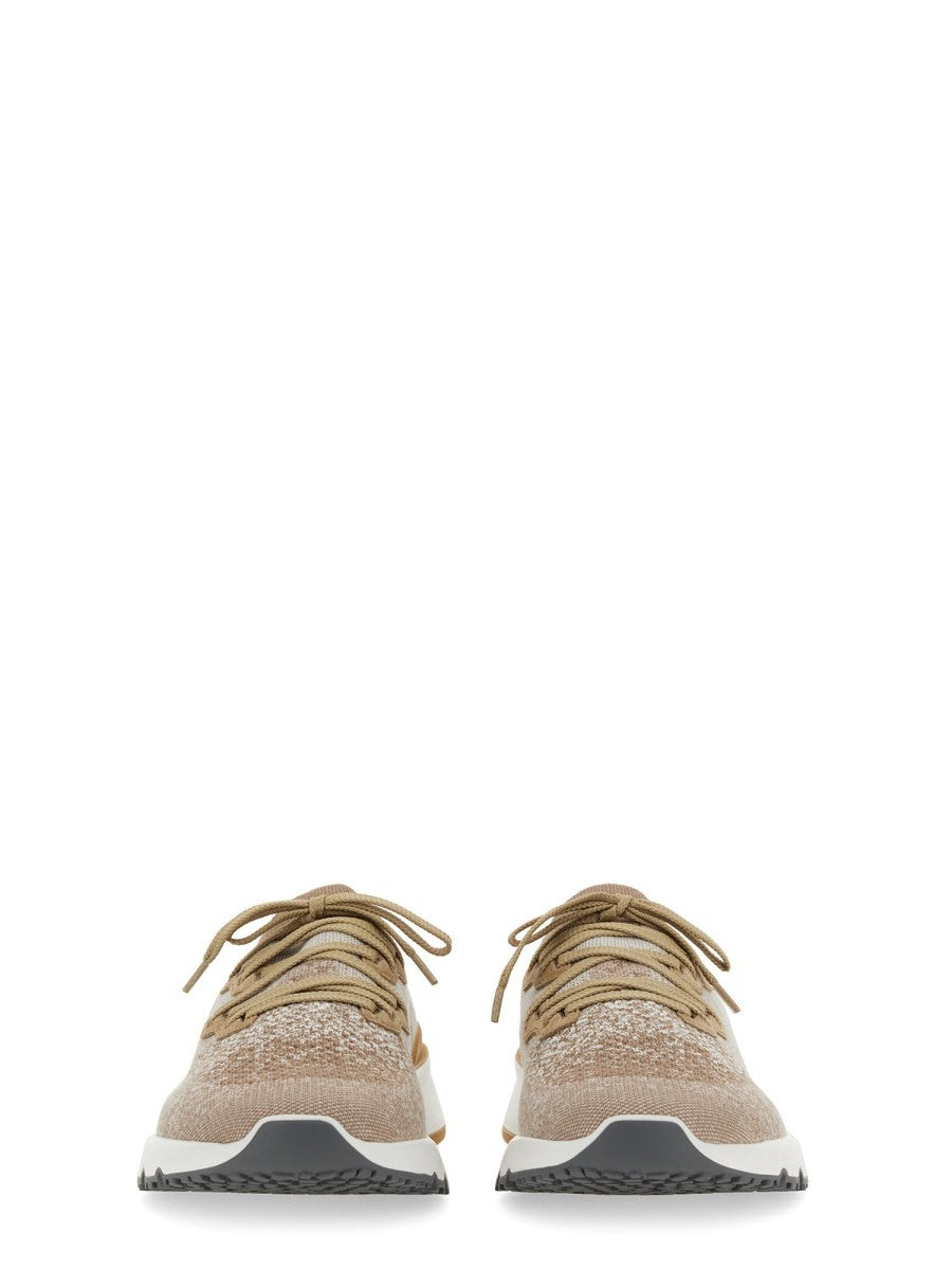 Brunello Cucinelli RUNNES IN COTTON CHINÉ KNIT
