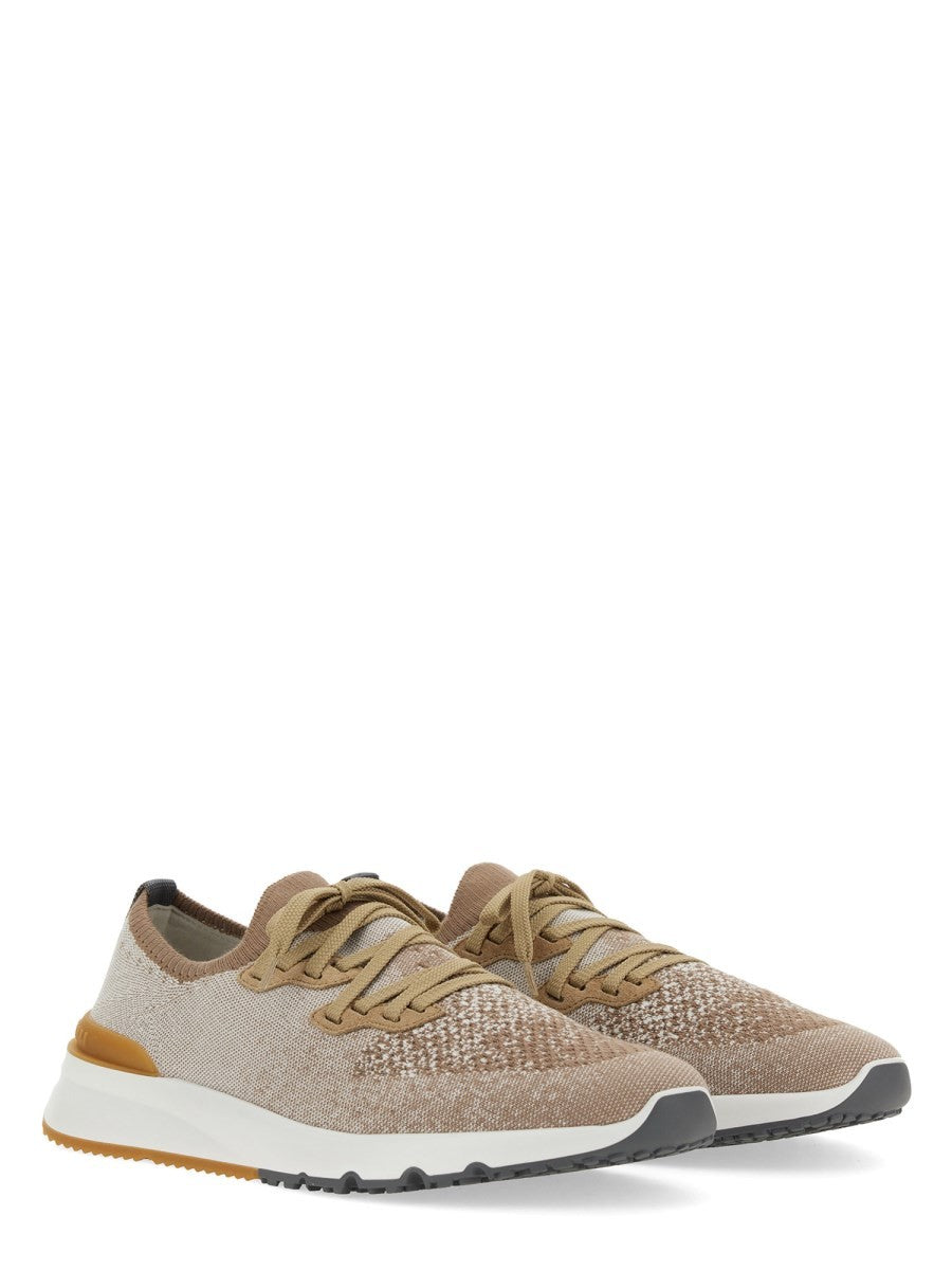 Brunello Cucinelli RUNNES IN COTTON CHINÉ KNIT