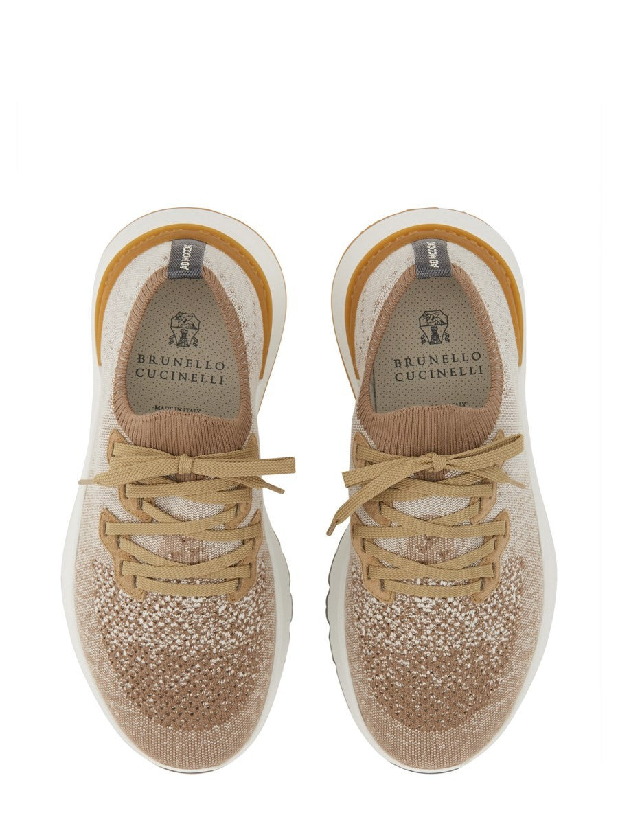 Brunello Cucinelli RUNNES IN COTTON CHINÉ KNIT