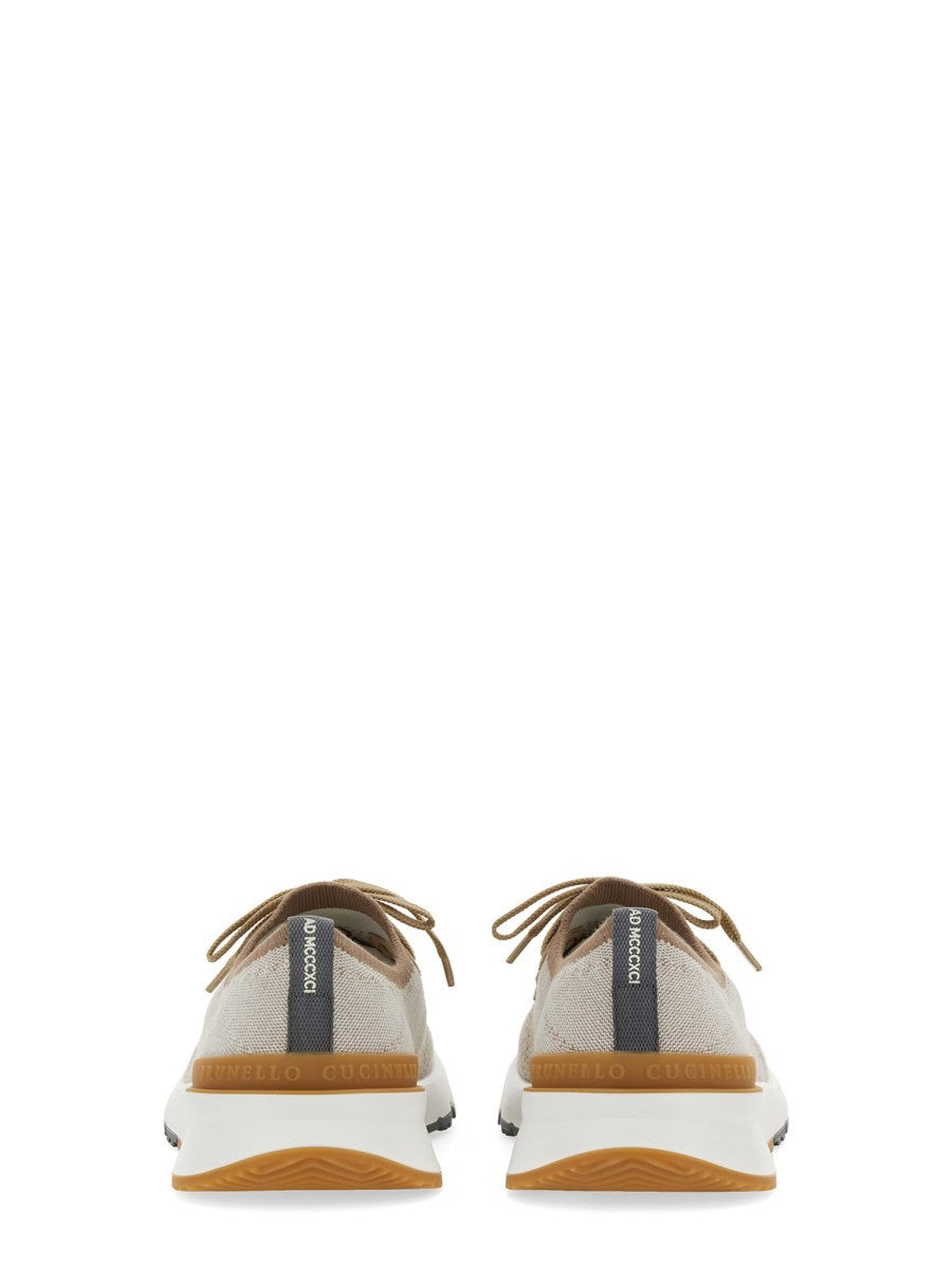 Brunello Cucinelli RUNNES IN COTTON CHINÉ KNIT
