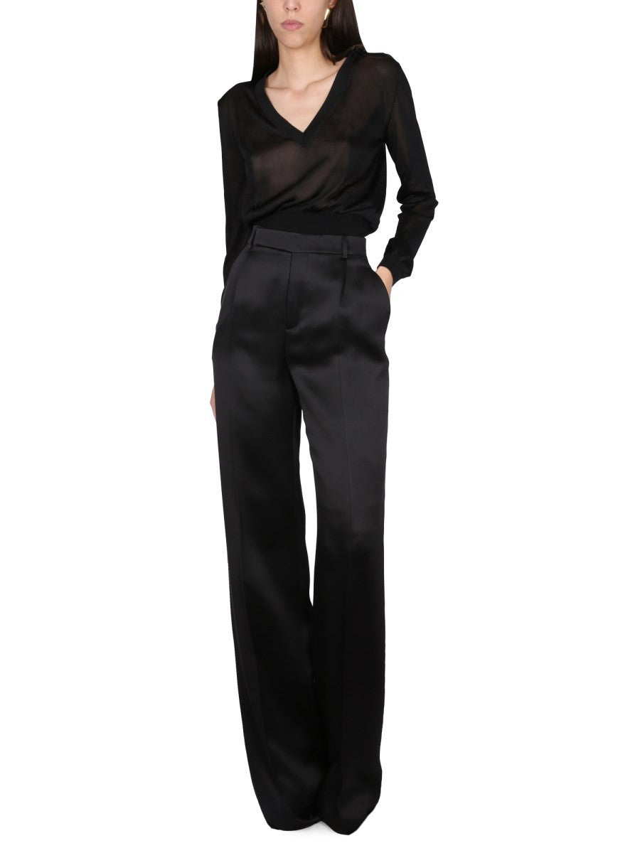 Saint Laurent SATÉNOVÉ ZVONOVÉ KALHOTY