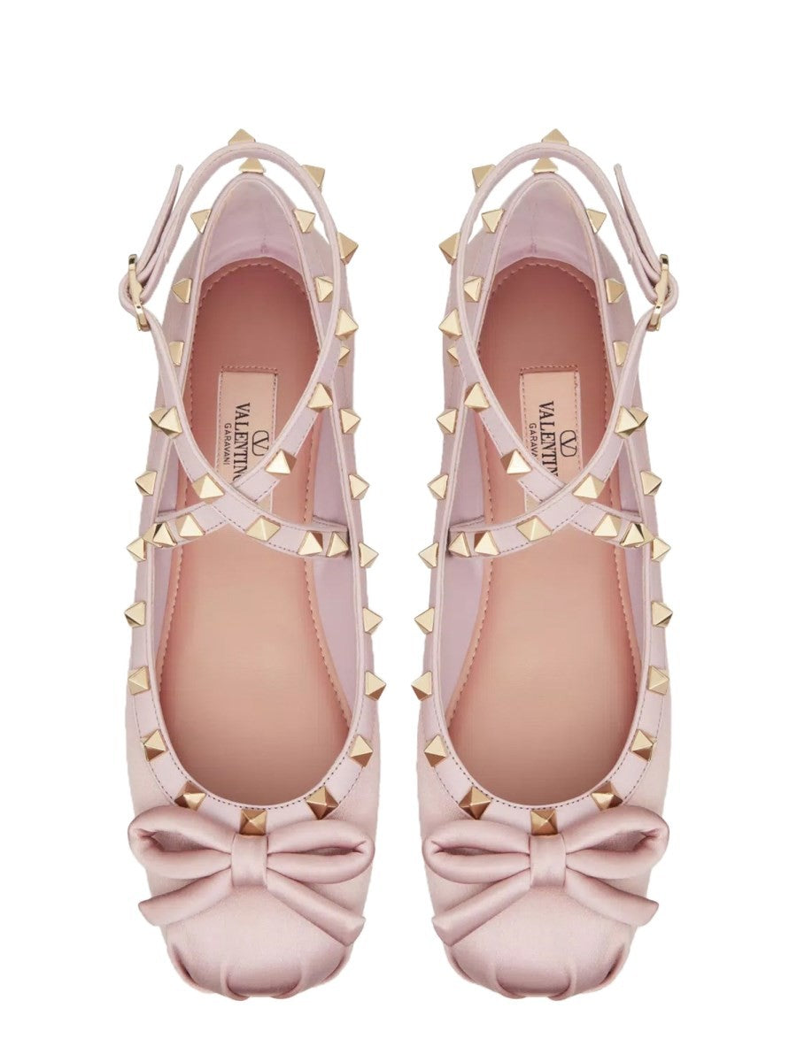 Valentino Garavani SATIN "ROCKSTUD" BALLERINA