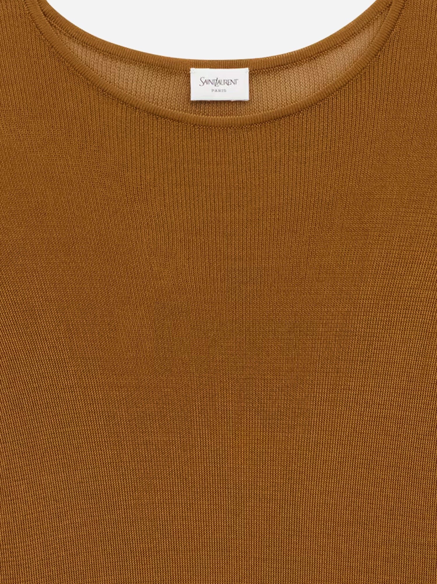 Saint Laurent Semi-sheer certified viscose knitted top