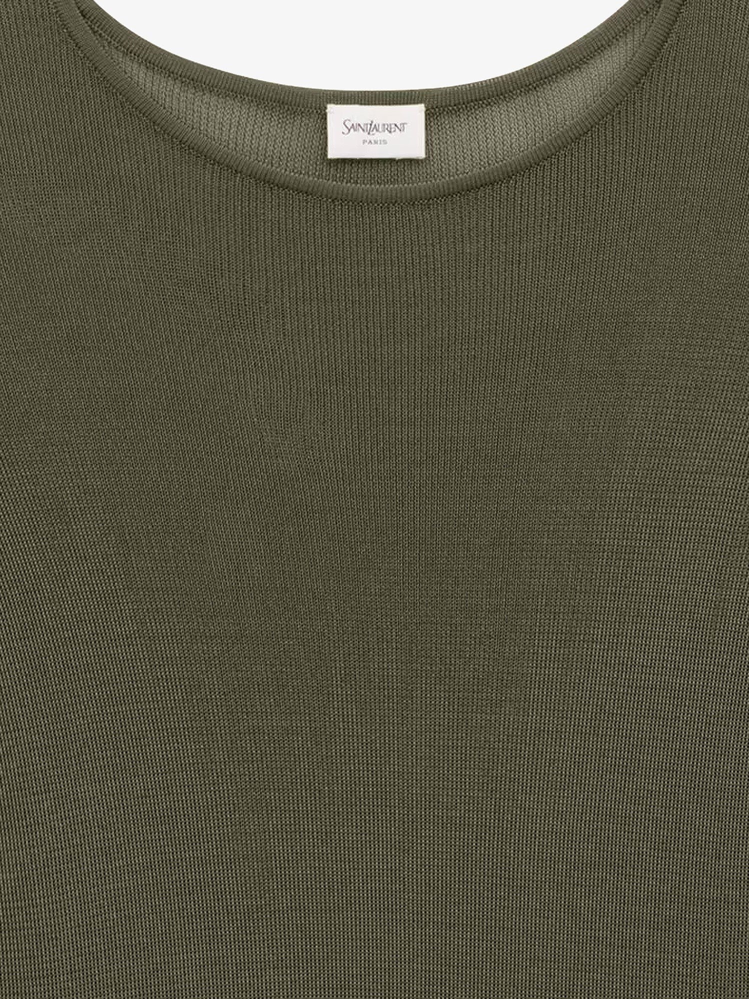 Saint Laurent pusiau permatomas sertifikuoto viskozės megztas viršutinis drabužis