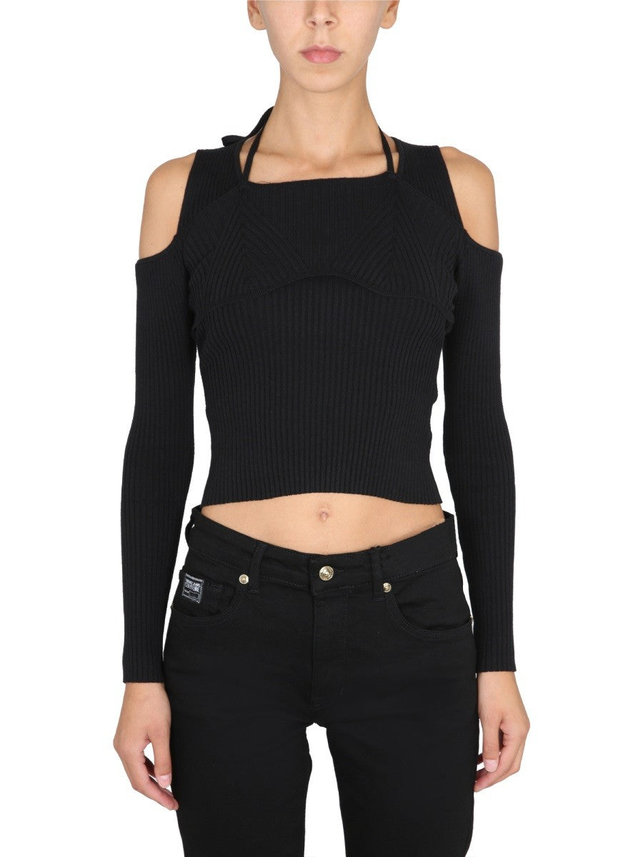 Versace Jeans Couture SHIRT MIT FREIEN SCHULTERN