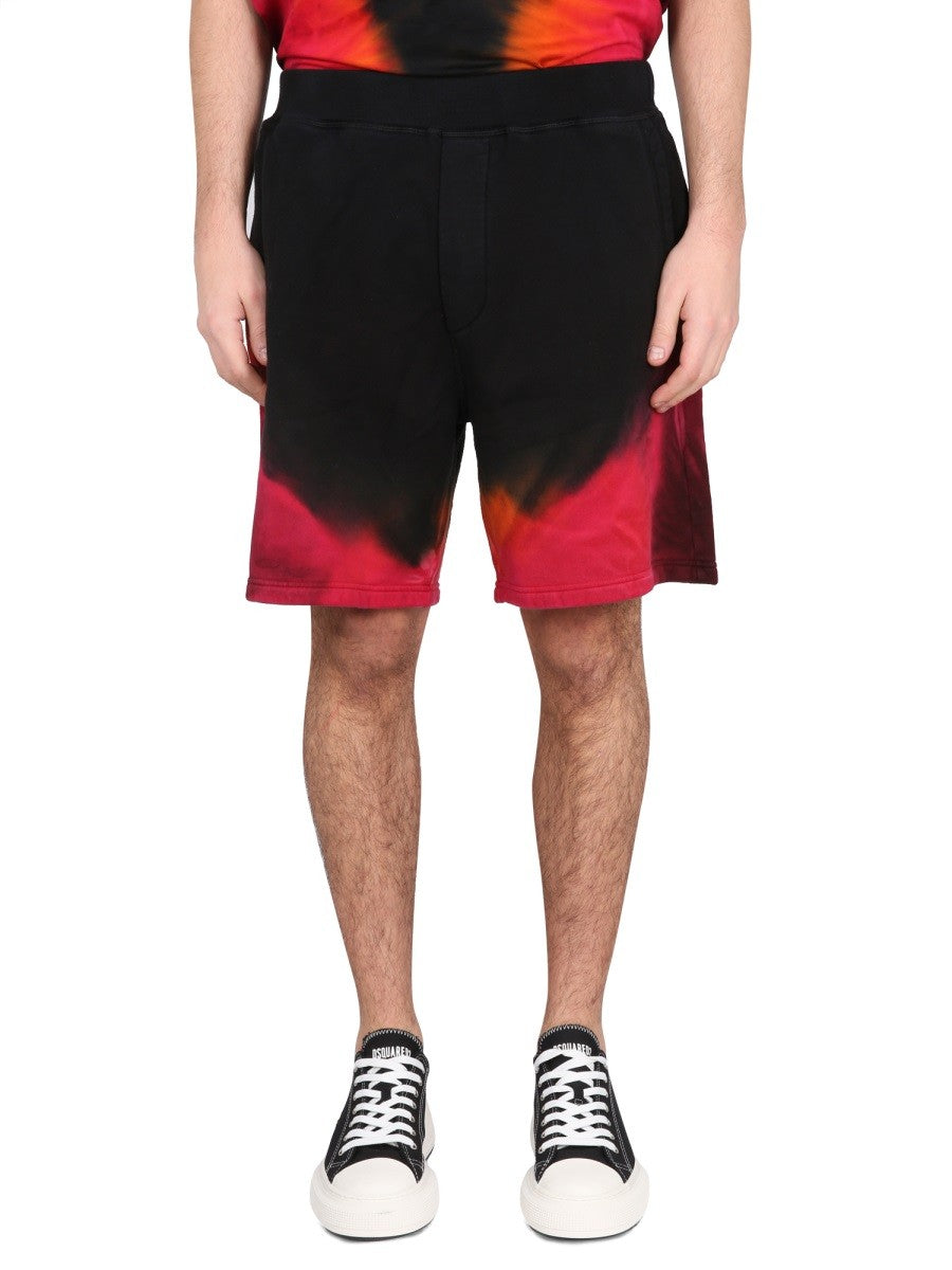 Dsquared2 ŠORTKY S POTISKEM PLAMENŮ