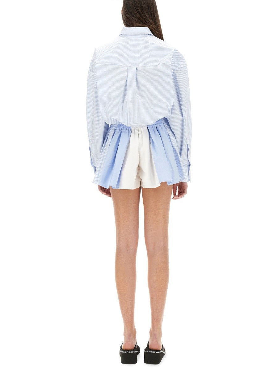 Alexander Wang SHORT STRIPED OVERALLS