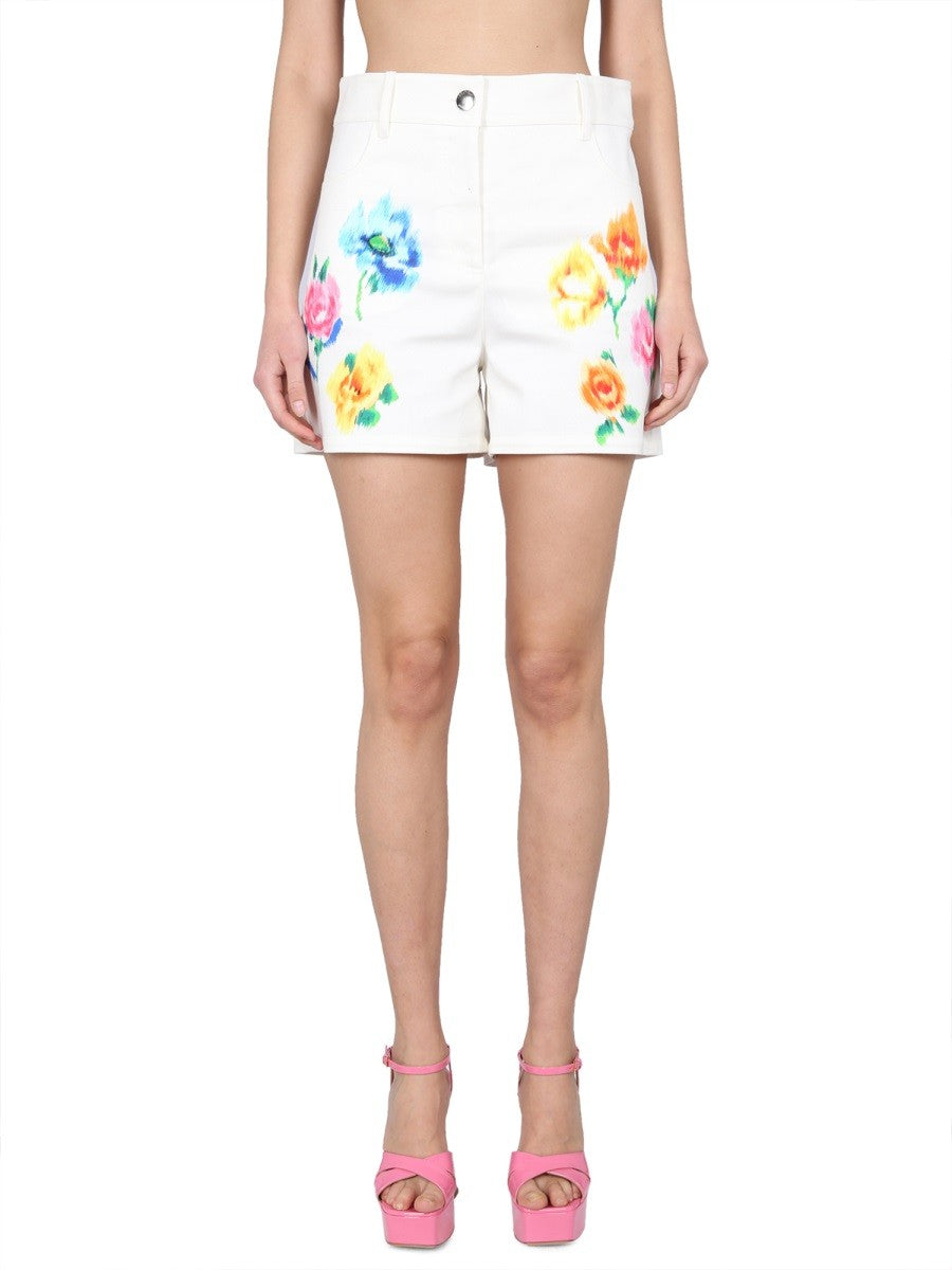 Boutique Moschino KORTE BROEK MET BRODERIE ANGLAISE FLOWER CHINÉ