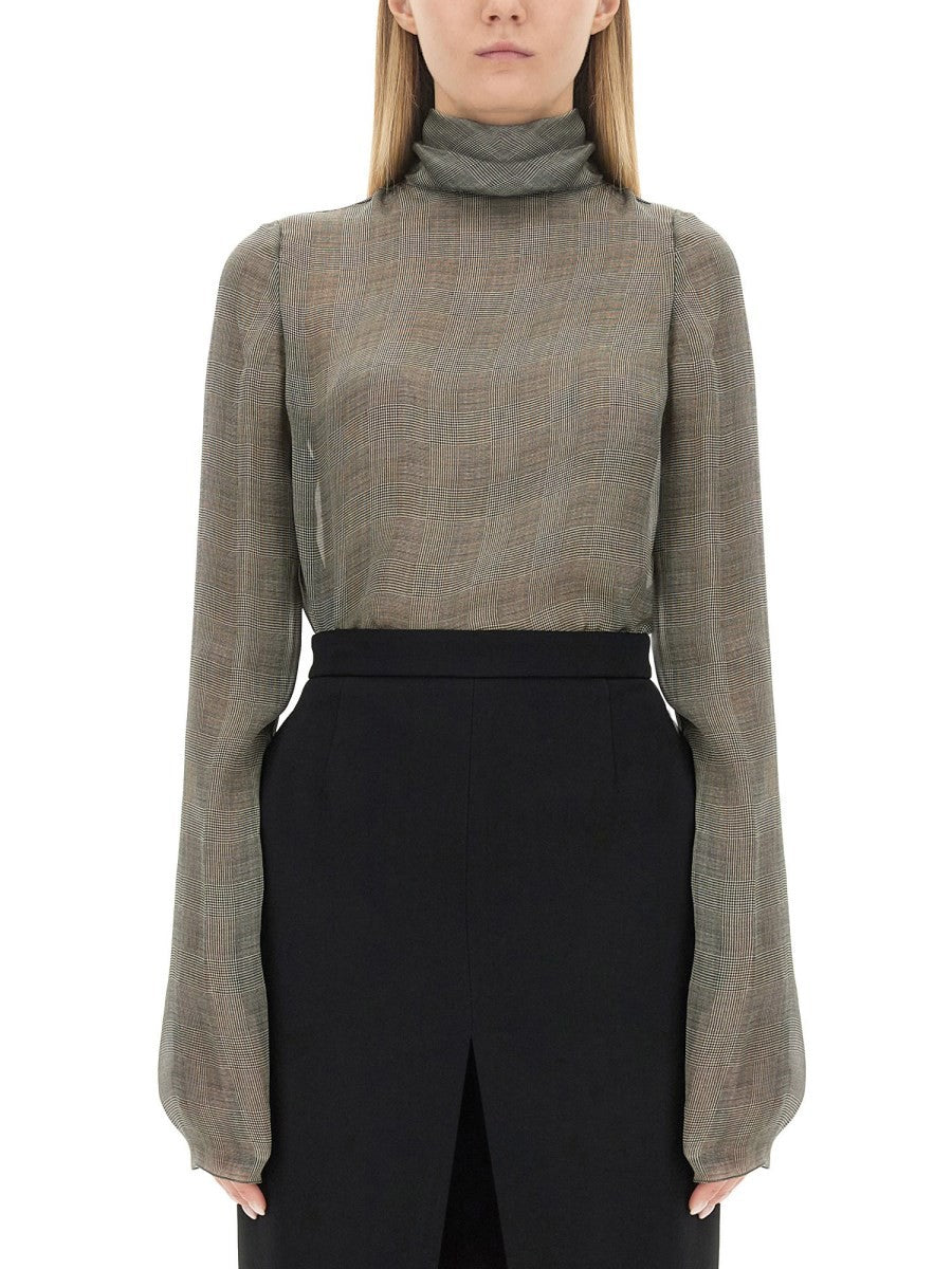 Saint Laurent ŠILKINĖ CHARMEUSE PALAIDINĖ SU GOLFU