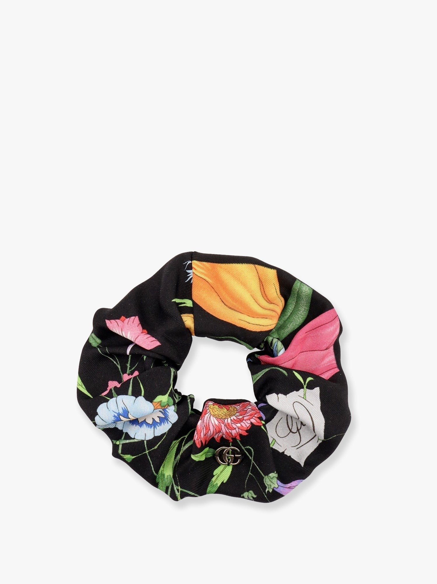 GUCCI★アイコニック花柄シルクシュシュ Gucci アイコニックなフローラルプリント入りシルクシュシュ