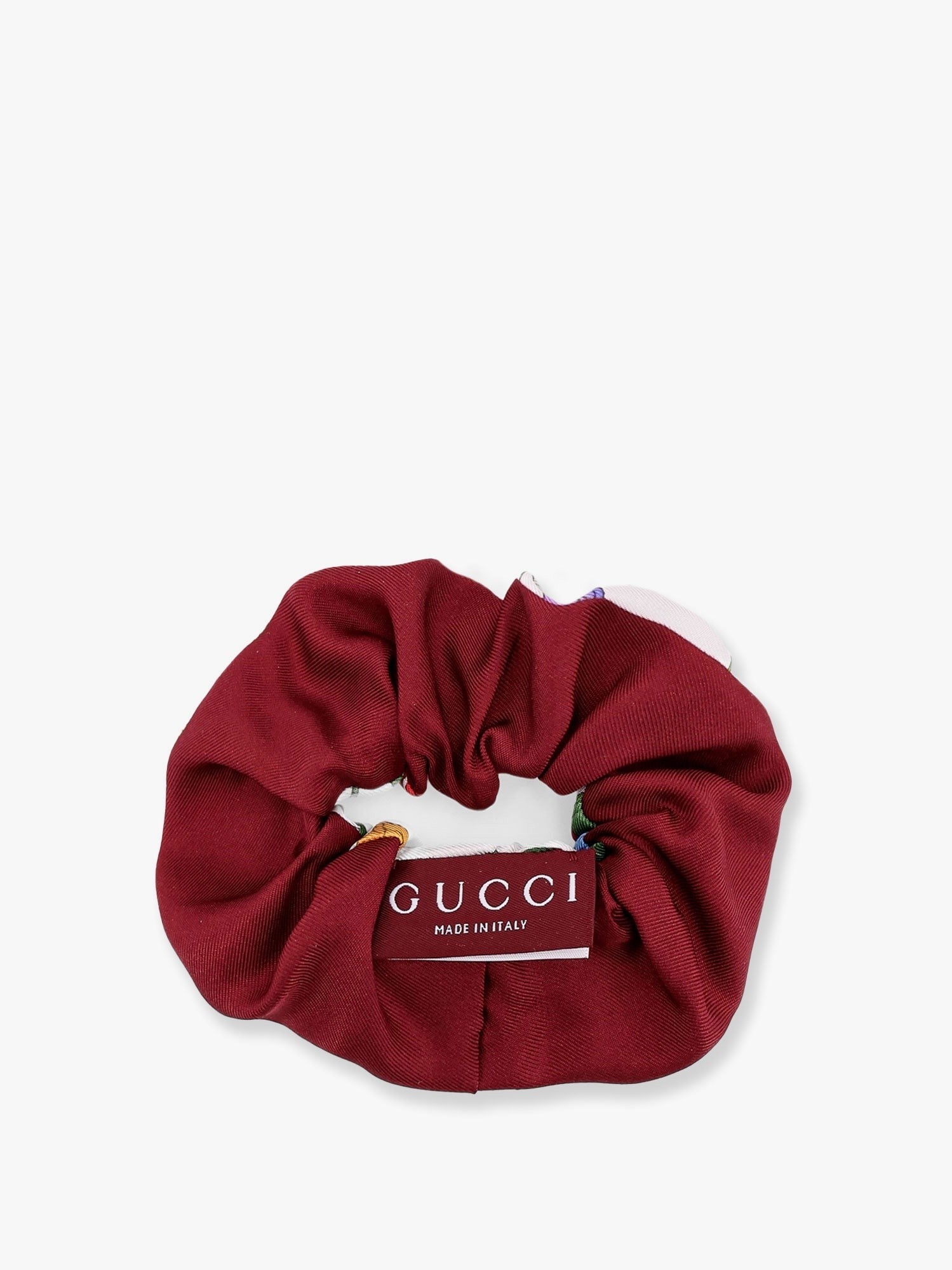 Gucci アイコニックなフローラルプリント入りシルクシュシュ