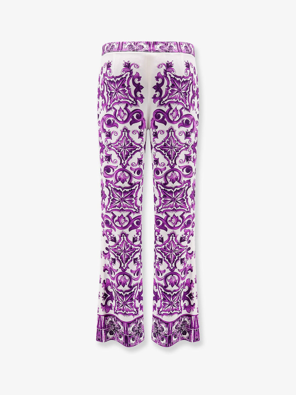 Dolce & Gabbana Silk trousers with Maiolica print