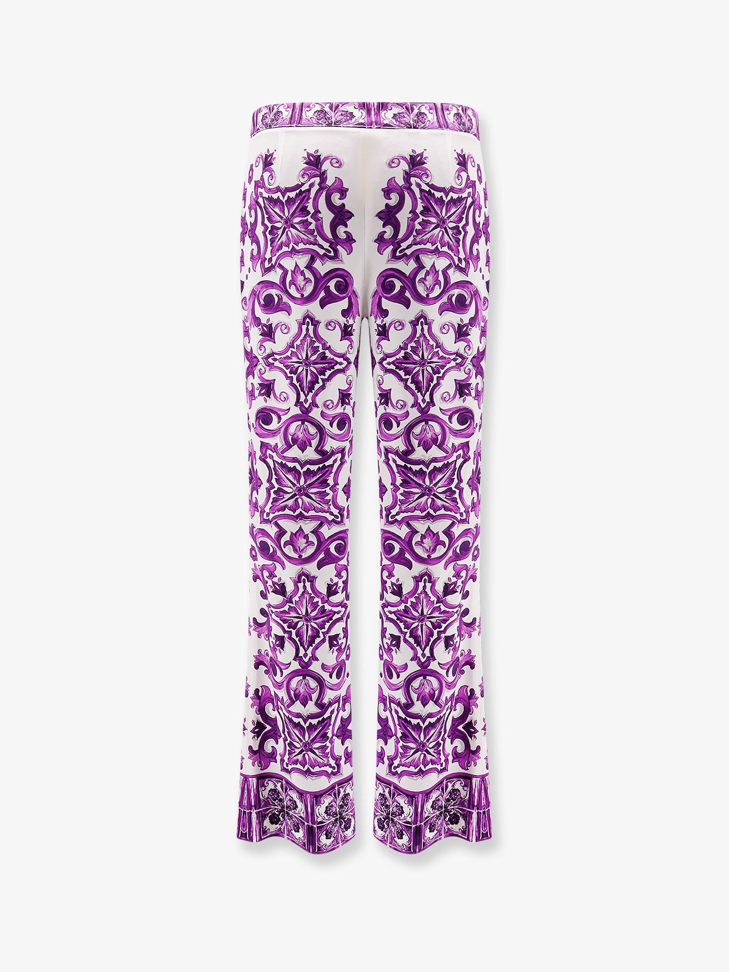 Dolce & Gabbana Silk trousers with Maiolica print