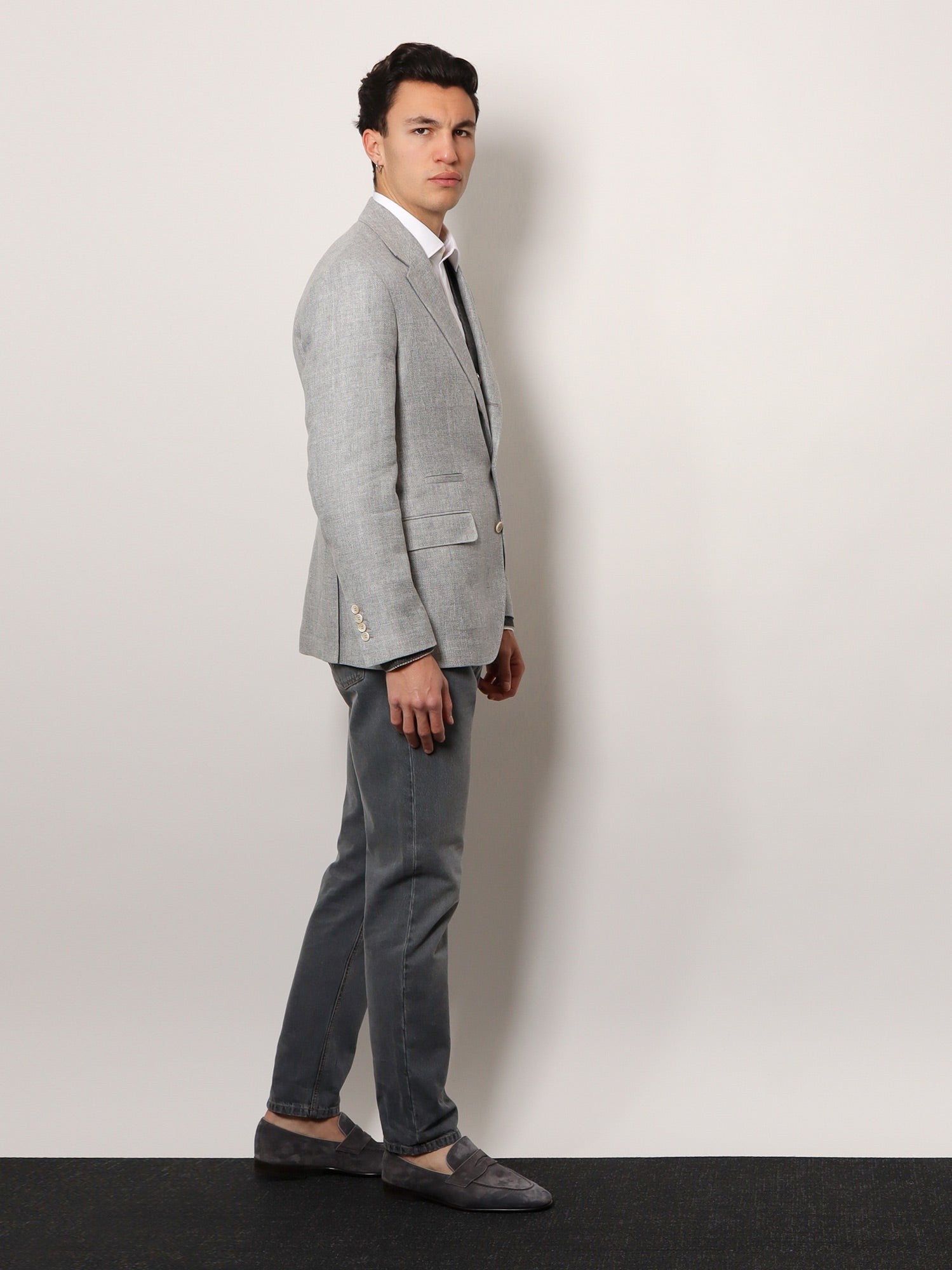 Brunello Cucinelli Single-breasted linen blend blazer