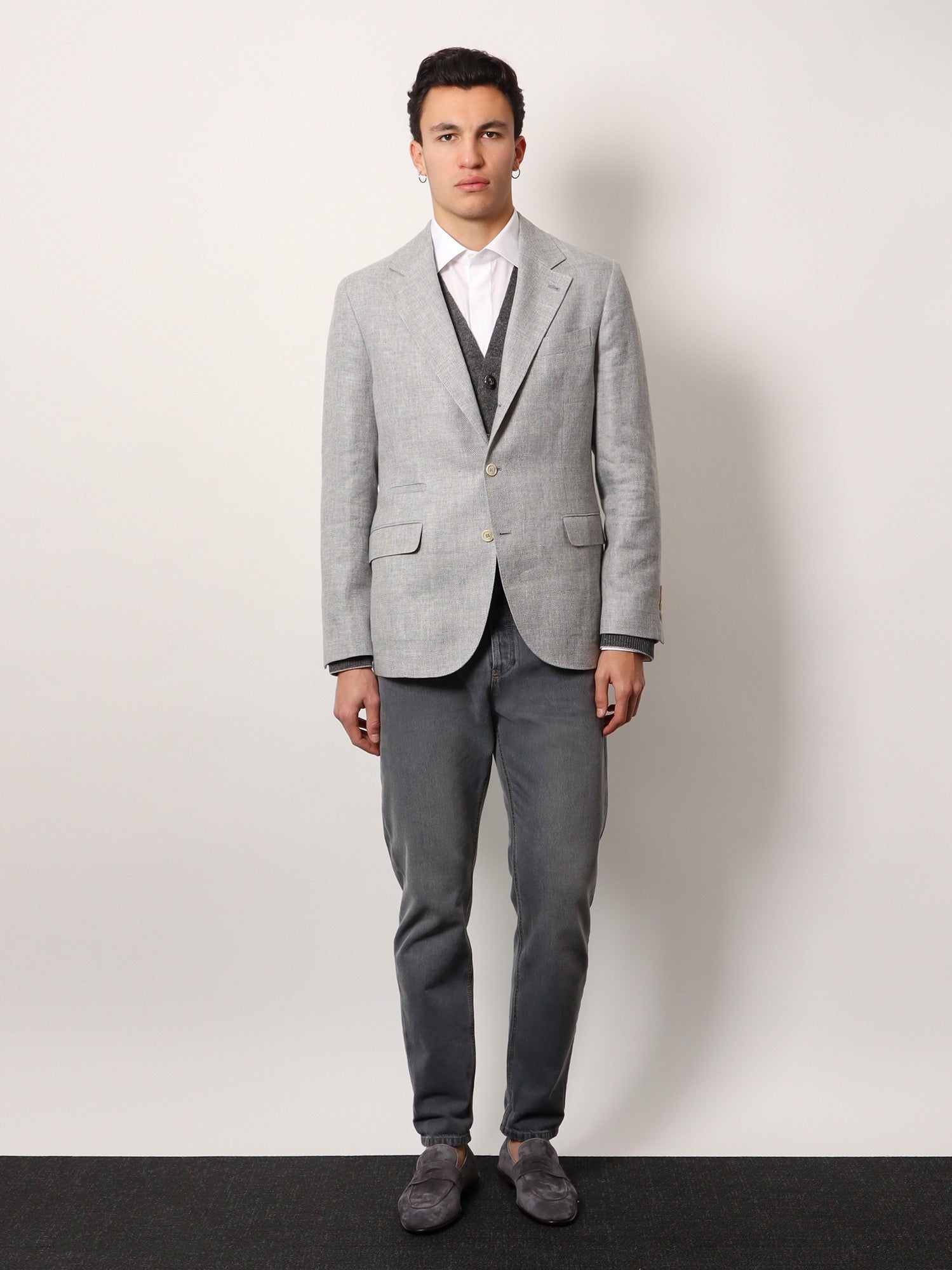 Brunello Cucinelli Single-breasted linen blend blazer