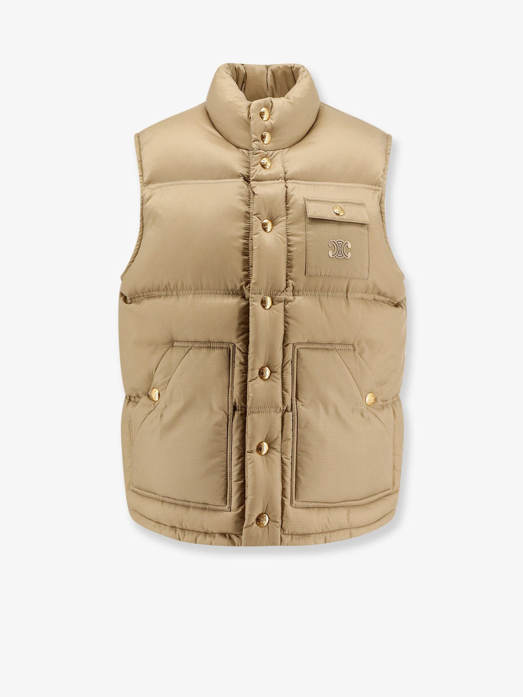 Celine Sleeveless down jacket with Triomphe patch