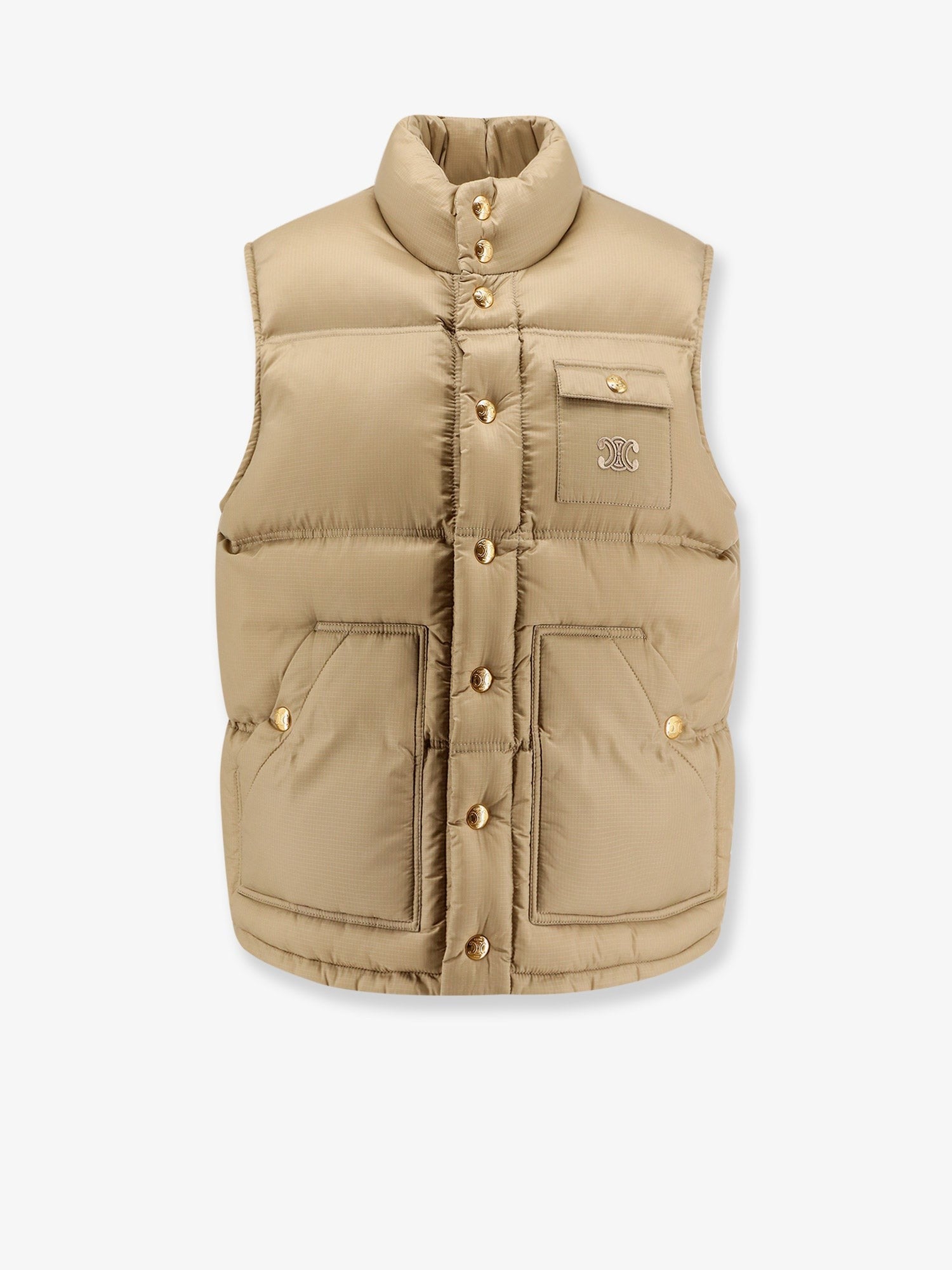 Celine Sleeveless down jacket with Triomphe patch